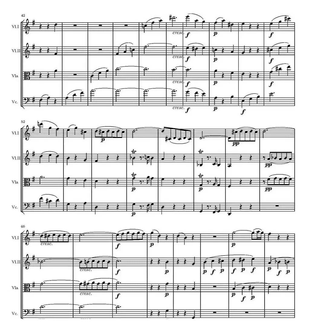 String Quartet KV.387（G大调弦乐四重奏）