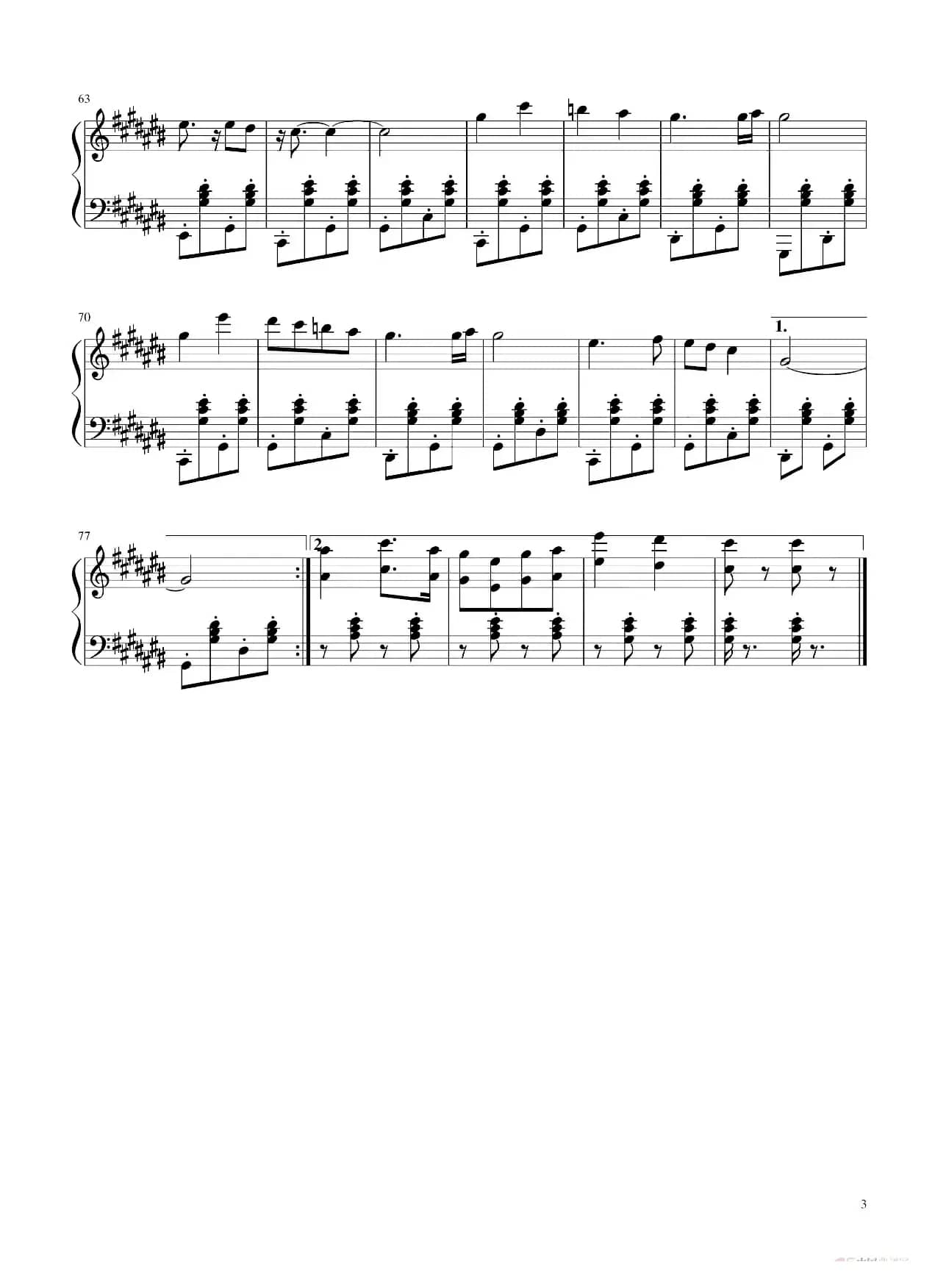 快乐的出帆（钢琴五线谱）