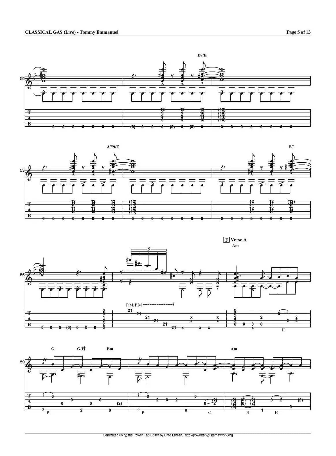 tommy emmanuel：classical gas（指弹吉他）