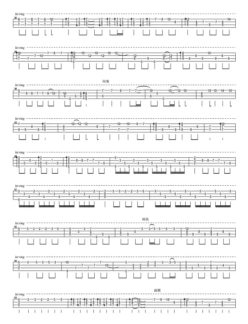 她说（尤克里里指弹谱）