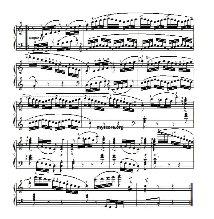 车尔尼（Czerny）849第16首曲谱及练习指导