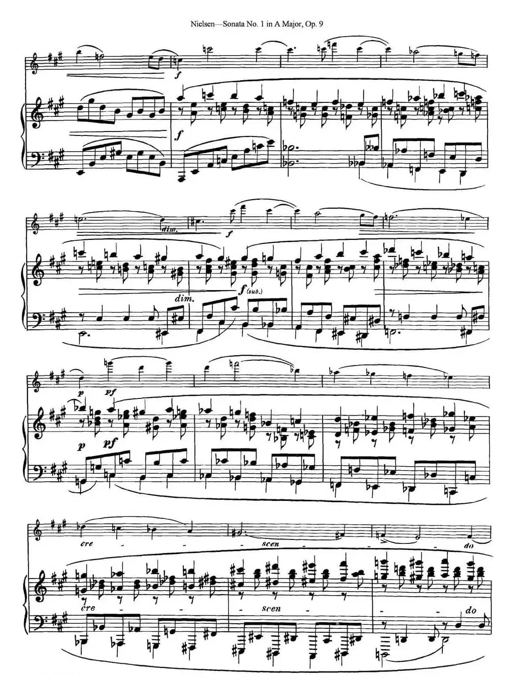 Violin Sonata No.1 in A Major Op.9（小提琴+钢琴伴奏）