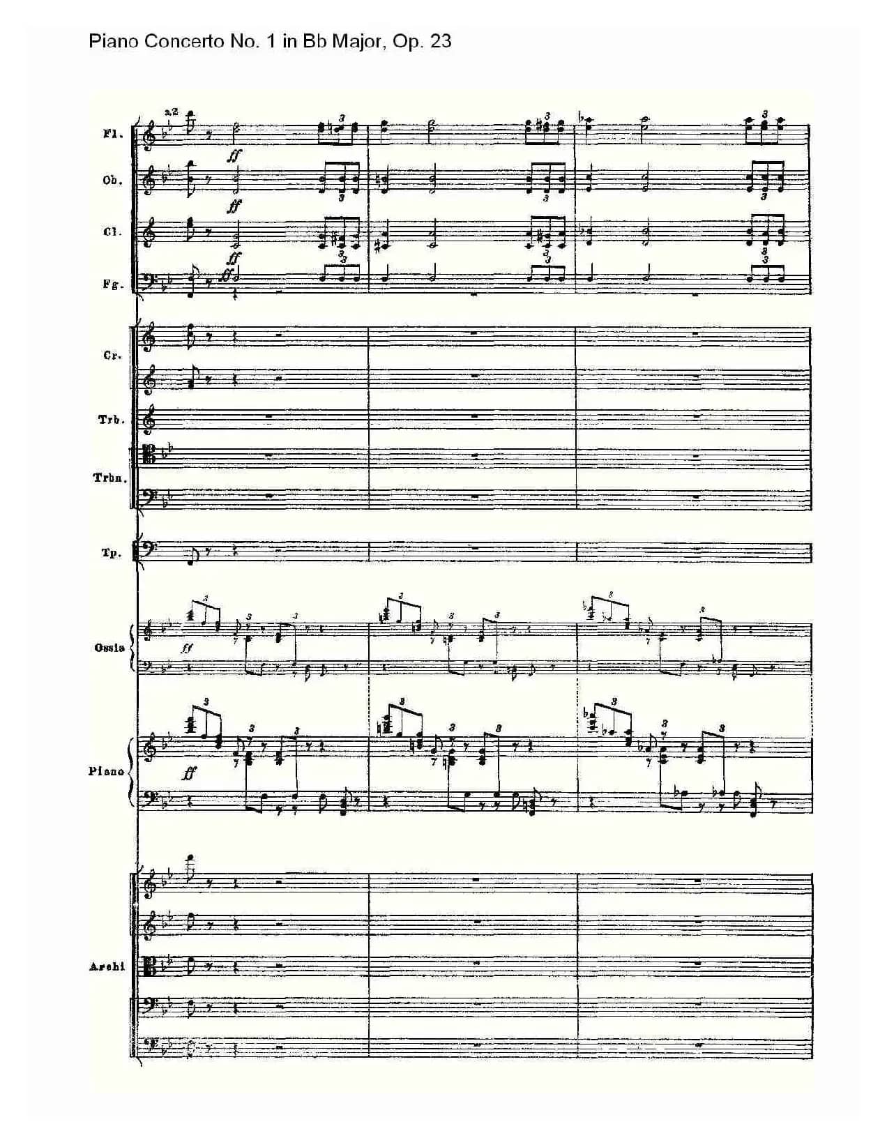 Bb大调第一钢琴协奏曲,Op.23第一乐章第二部（一）