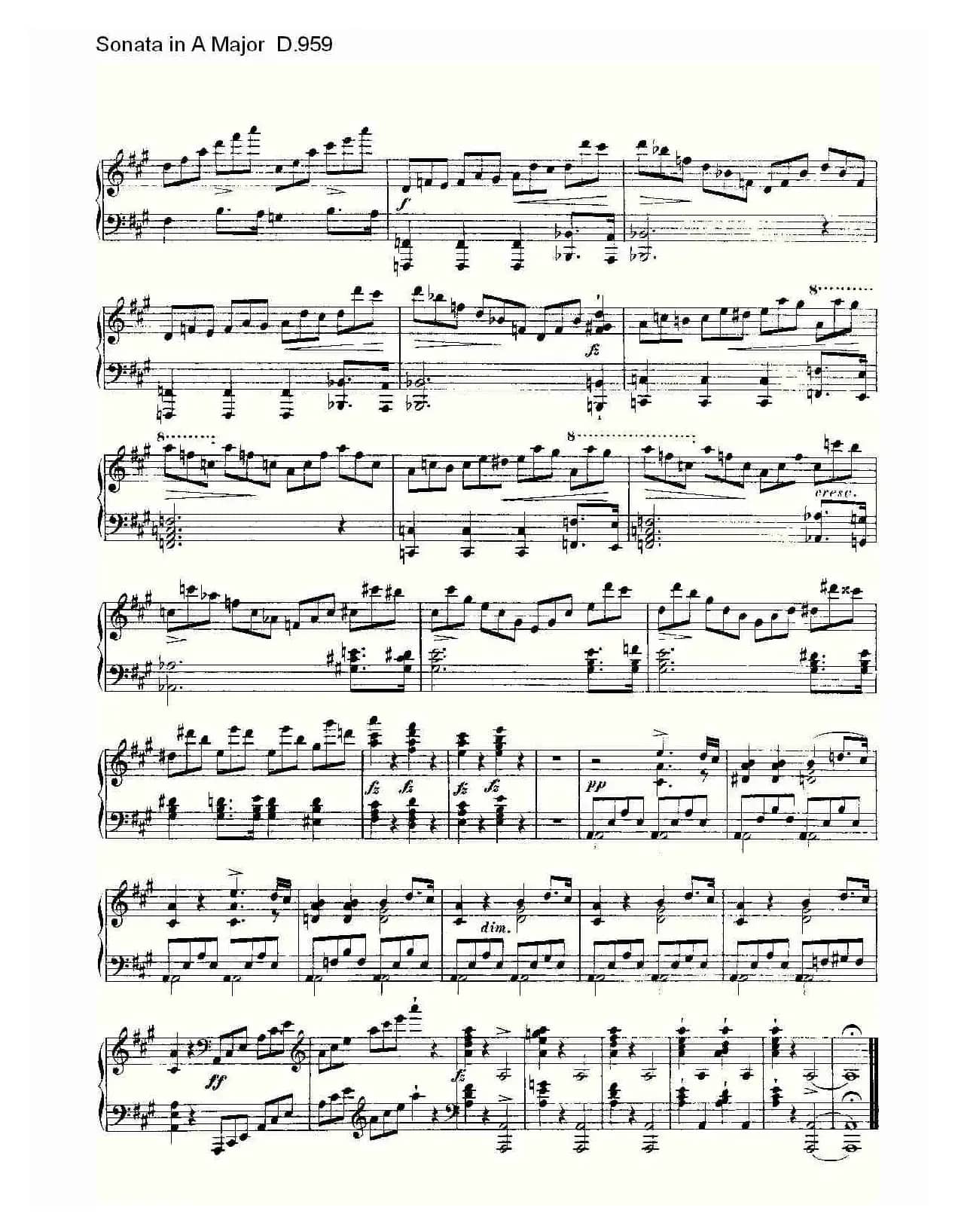 Sonata in A Major D.959（A大调奏鸣曲 D.959）