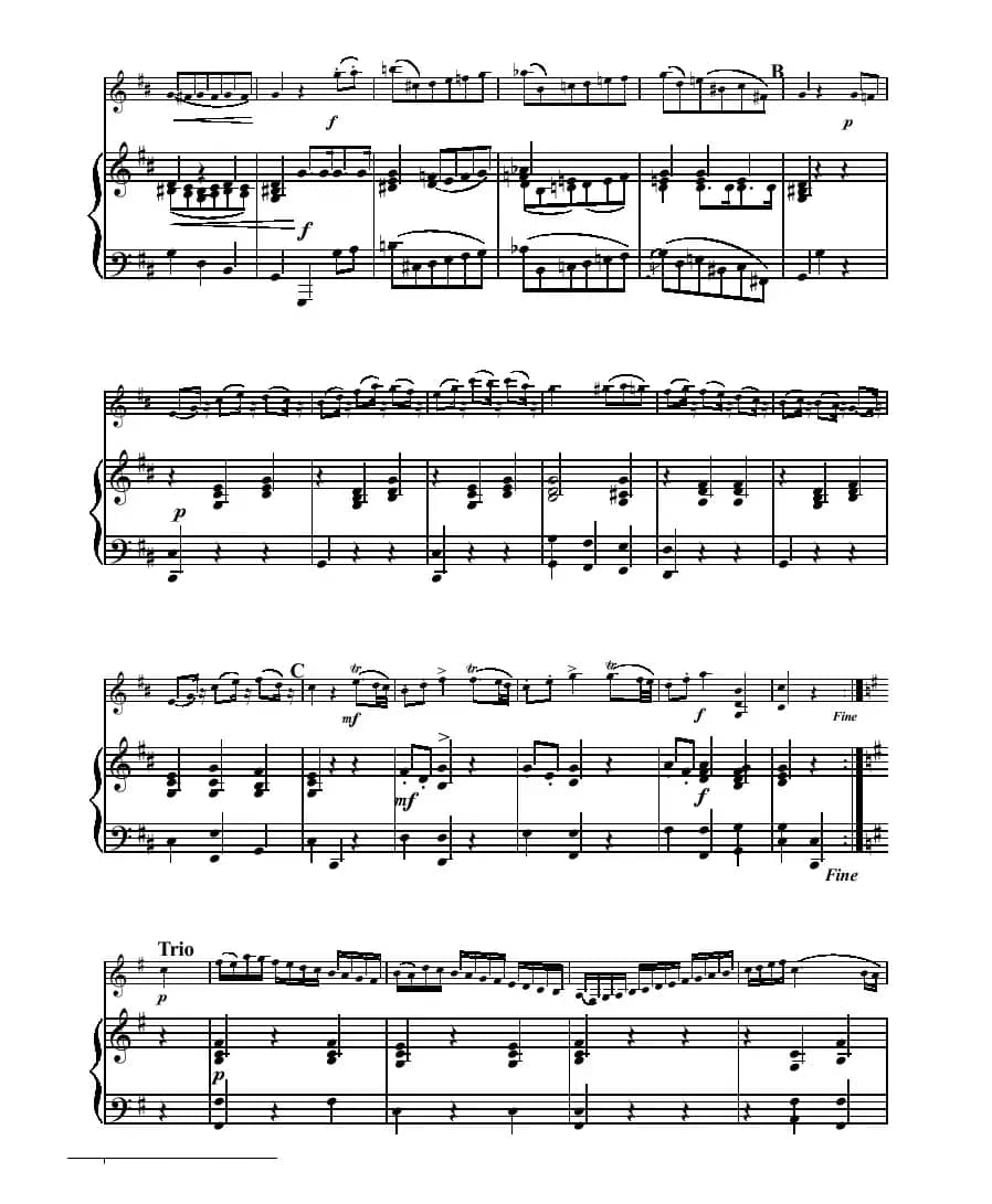 小步舞曲（小提琴+钢琴伴奏、莫扎特作曲版）