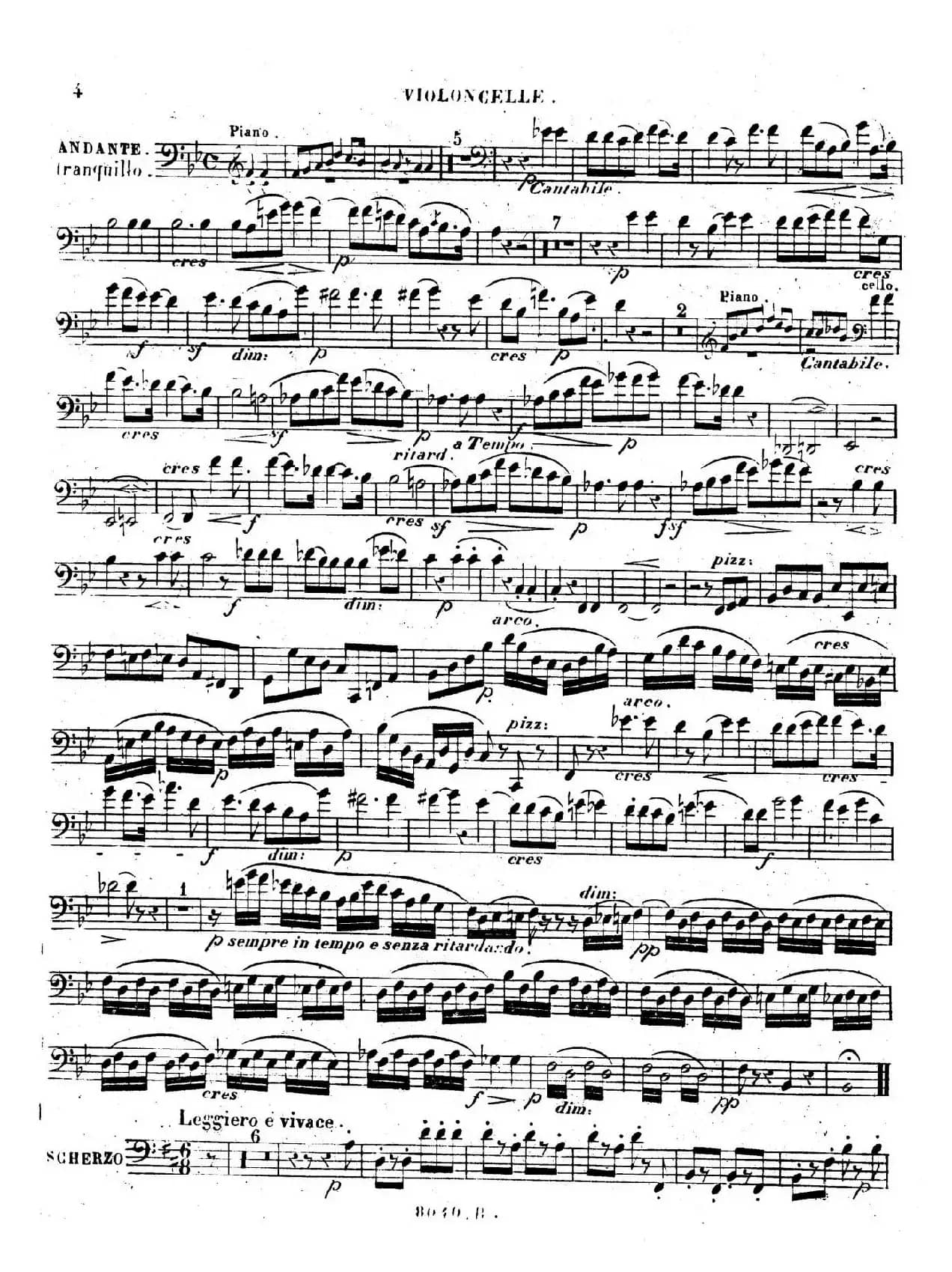 Piano Trio No.1 in d Minor Op.49（d小调第一钢琴三重奏·小提琴独奏版）