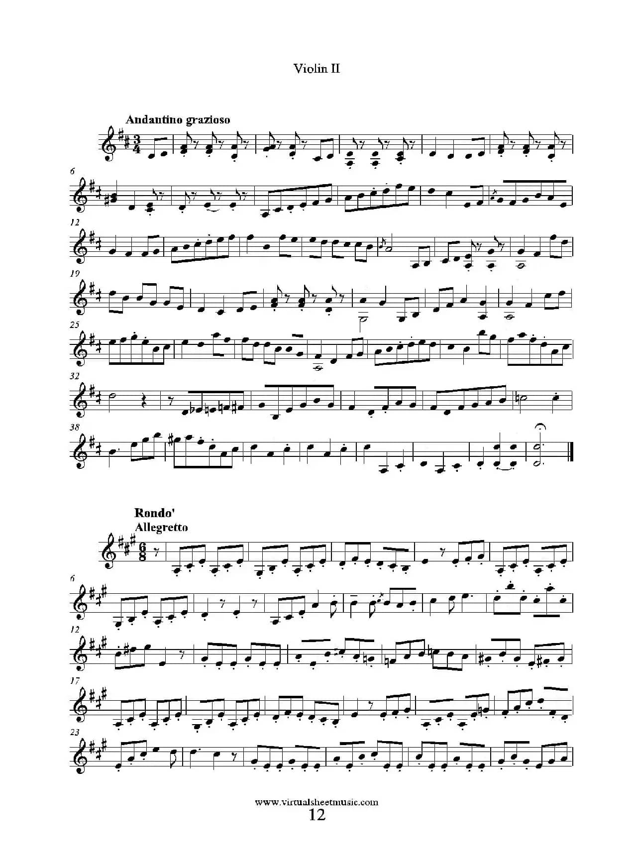 6 Small Duets（六部小合唱）Op.38 Violin II（第二小提琴分谱）