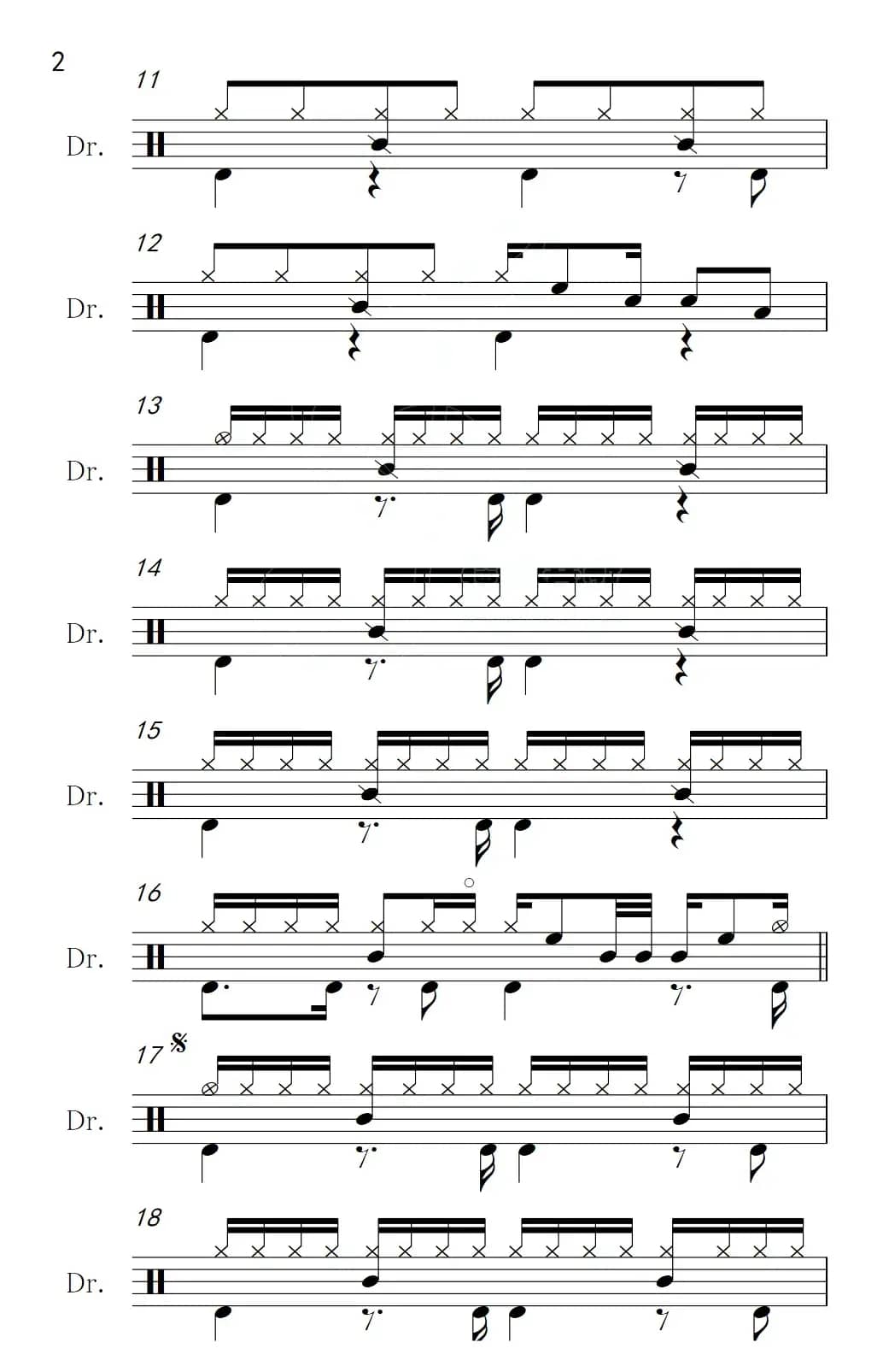 用心良苦（架子鼓谱）