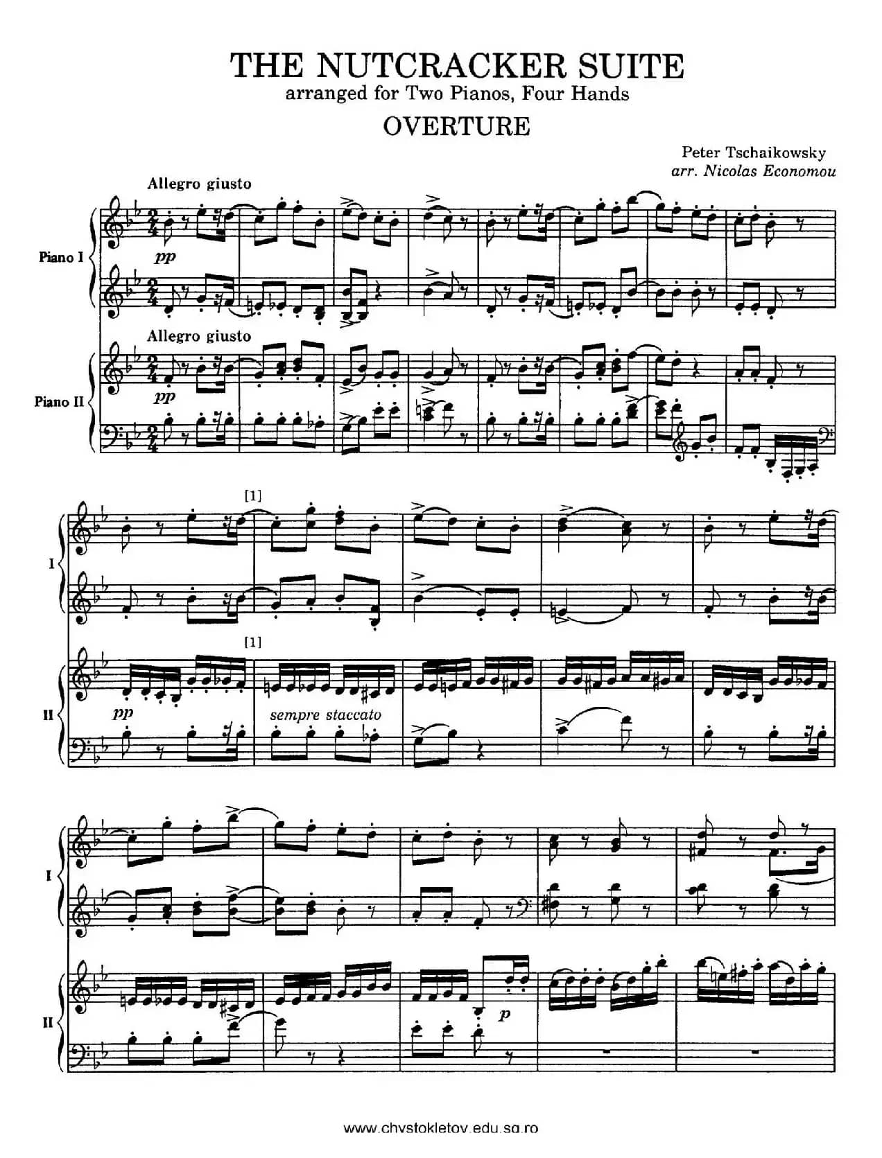 Nutcracker Op.71 芭蕾舞剧《胡桃夹子》（改编双钢琴版·第一部分）