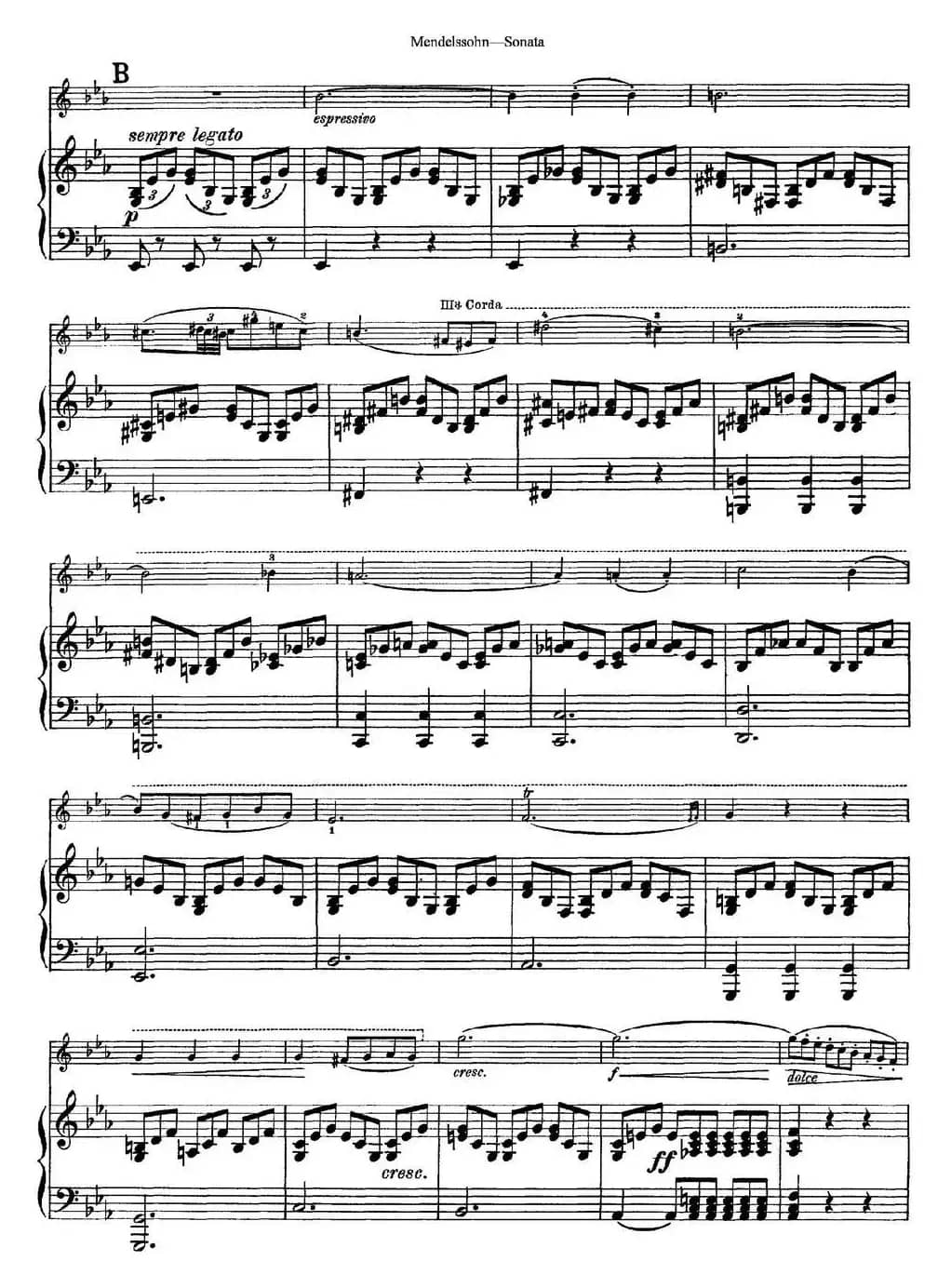 Mendelssohn Violin Sonata（小提琴+钢琴伴奏）