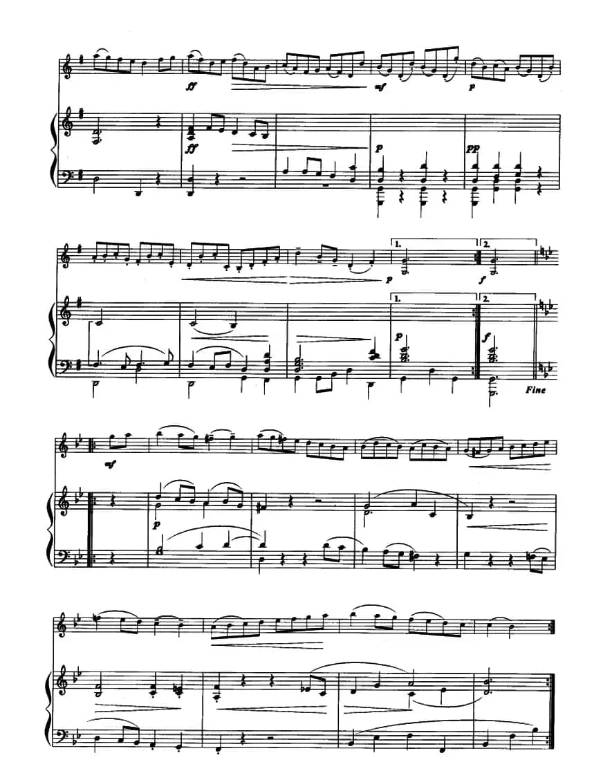 加伏特舞曲（小提琴+钢琴伴奏、巴赫作曲版）