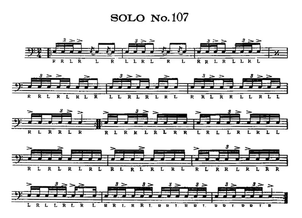 美国军鼓 SOLO No.106-110（爵士鼓谱）