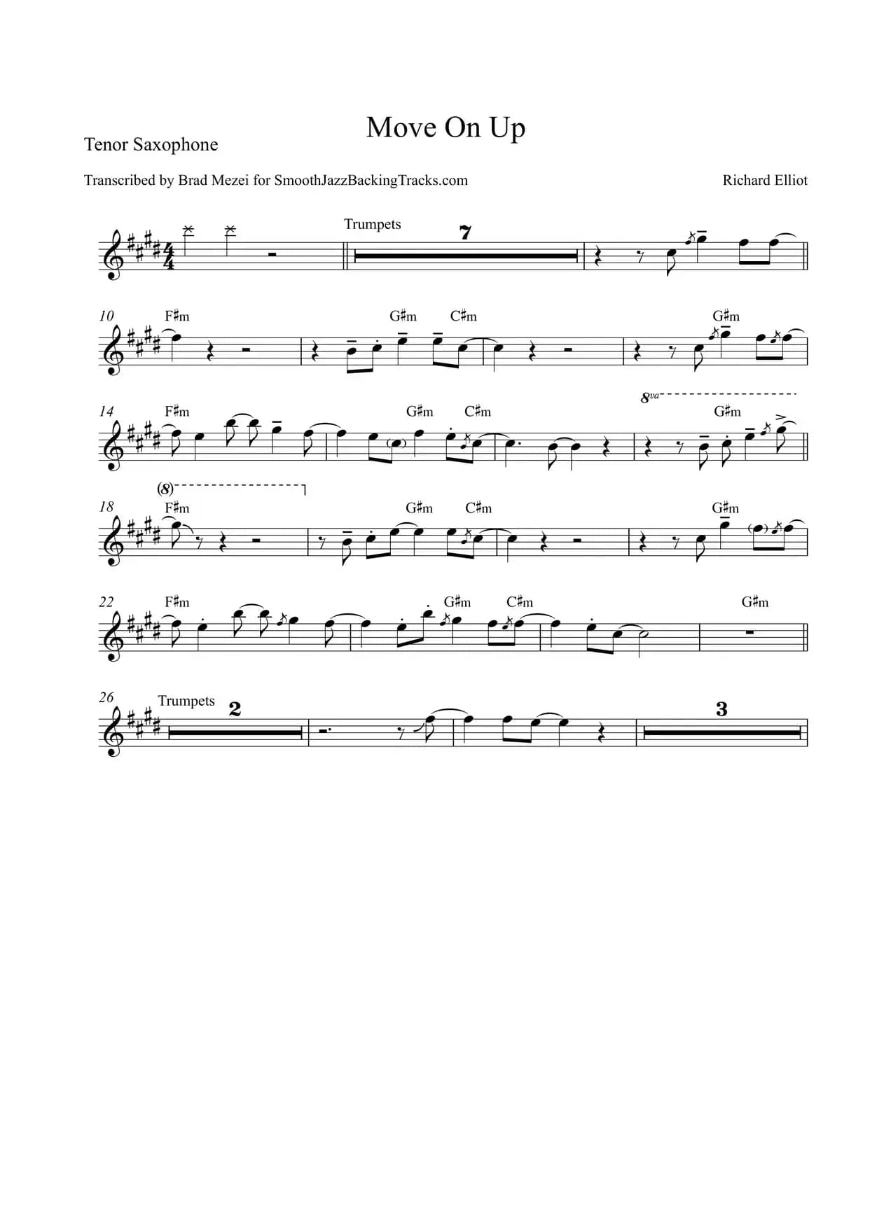 Move On Up（次中音萨克斯）