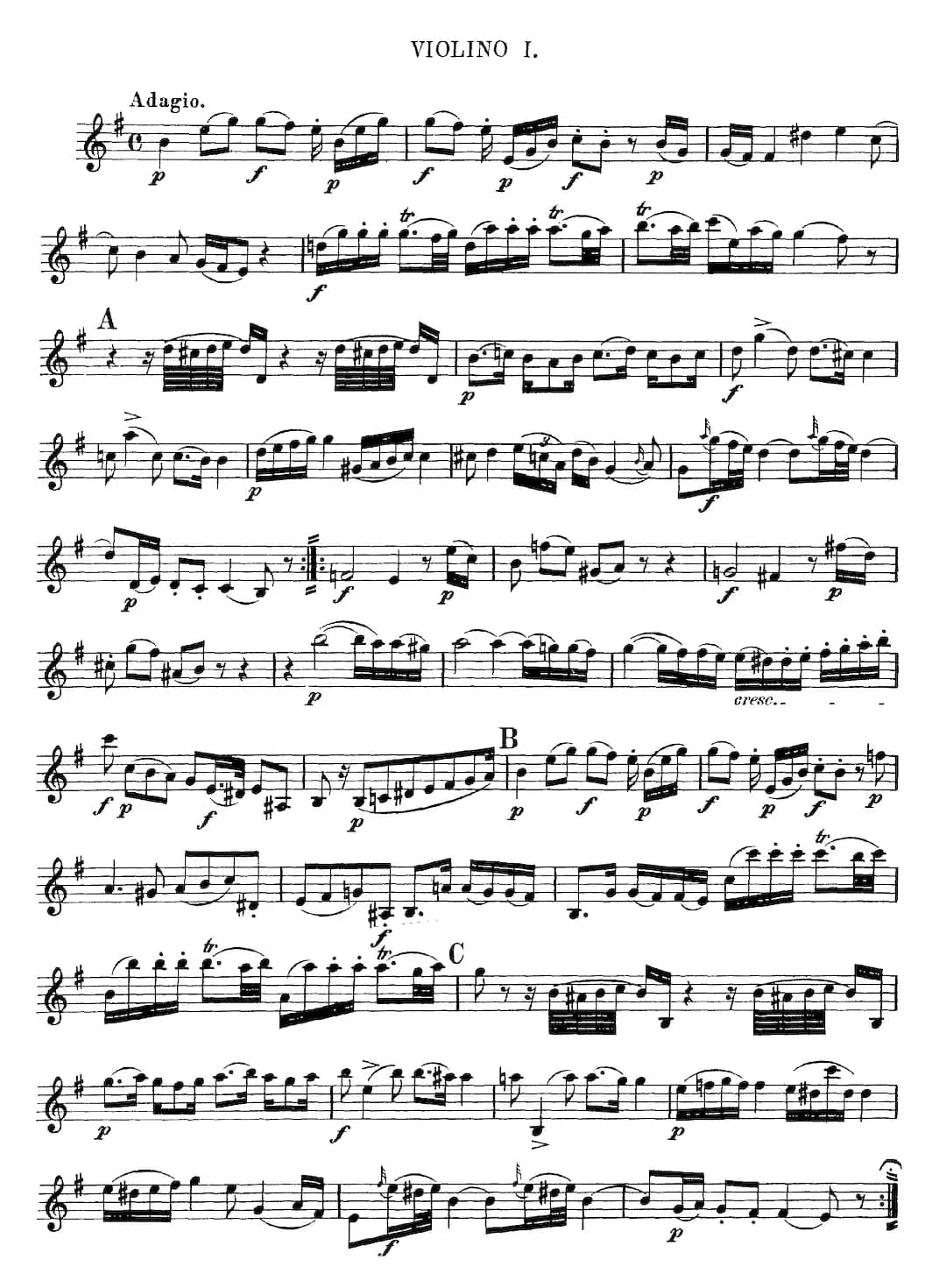 Mozart《Quartet No.3 in G Major,K.156》（Violin 1分谱）