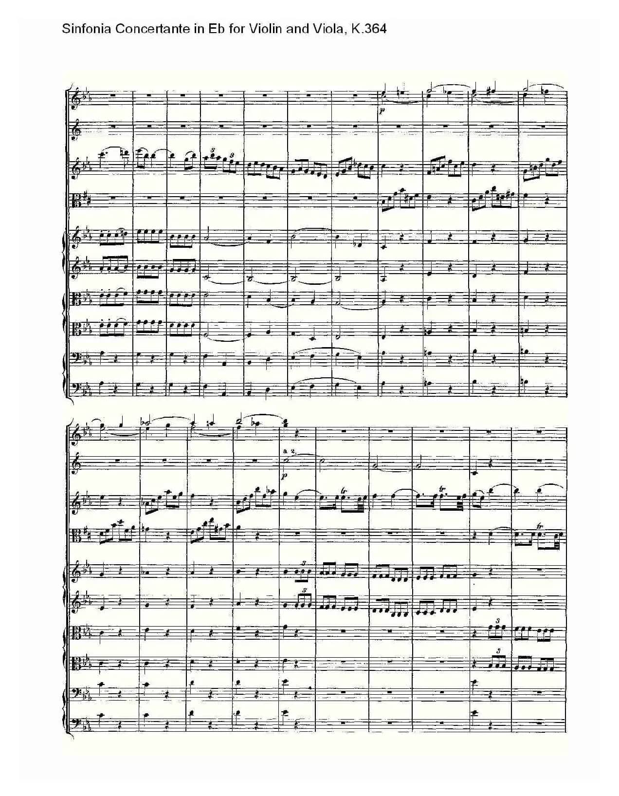 Eb调小提琴与中提琴炫技序曲, K.364（二）