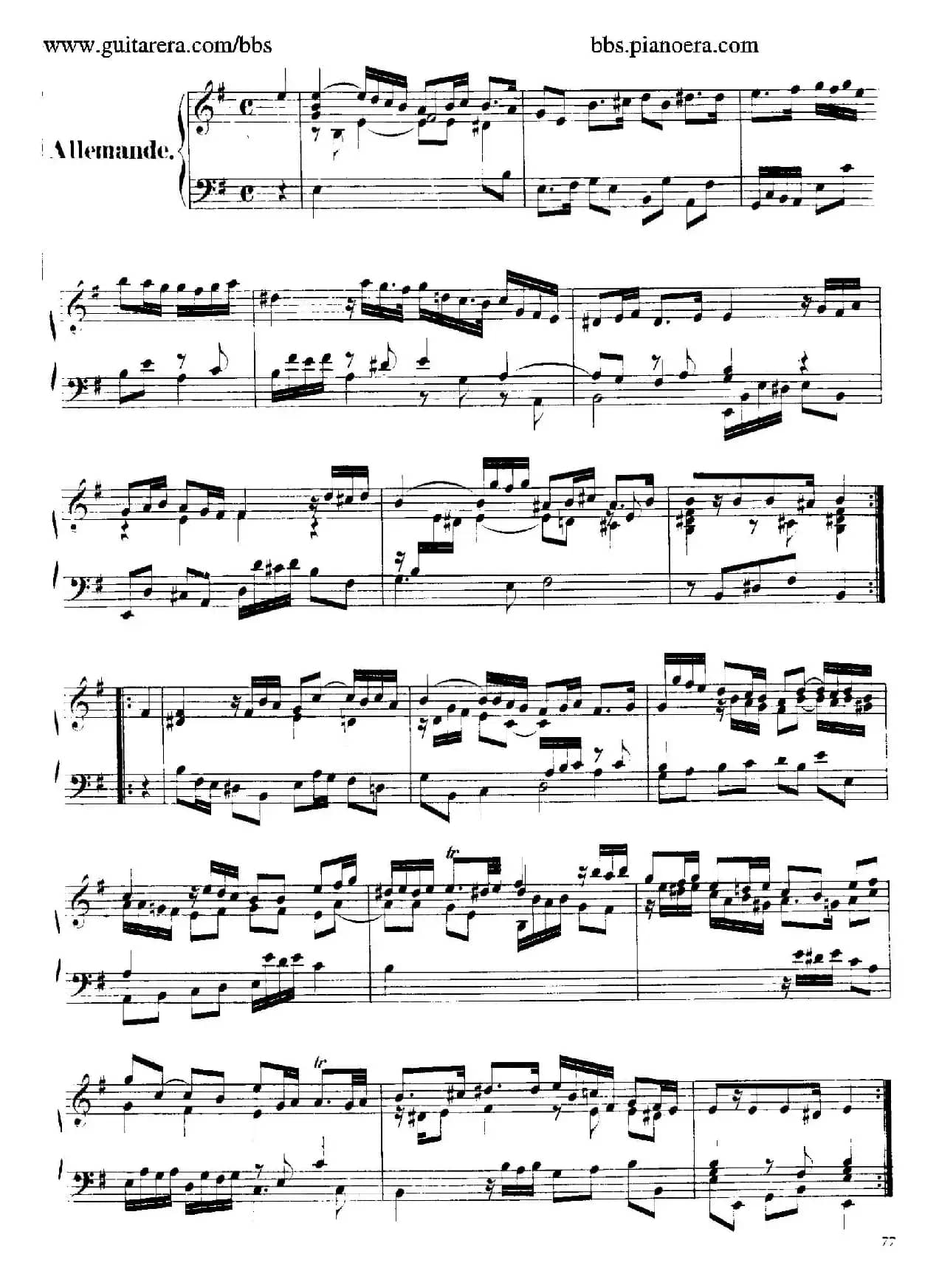 Suite No.4 in e Minor HWV 429（e小调第四组曲）