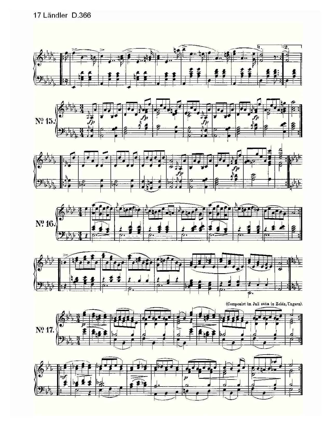 17 Ländler D.366