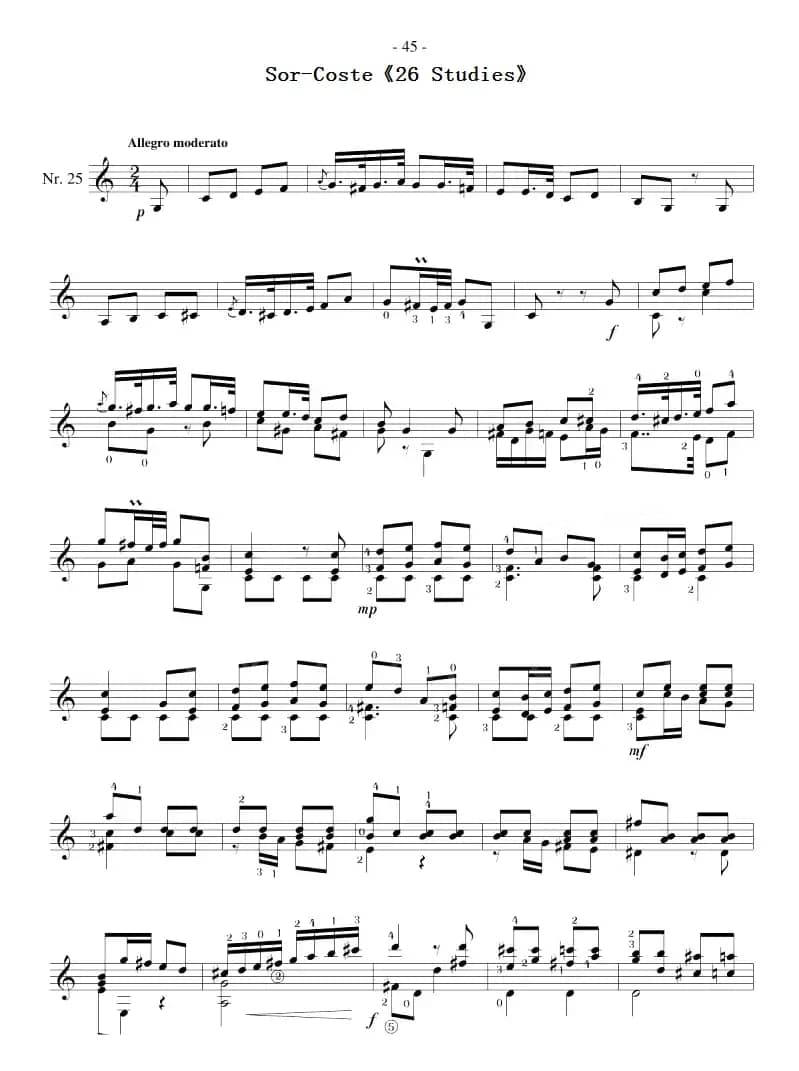 Sor-Coste《26 Studies》（STUDY 25）