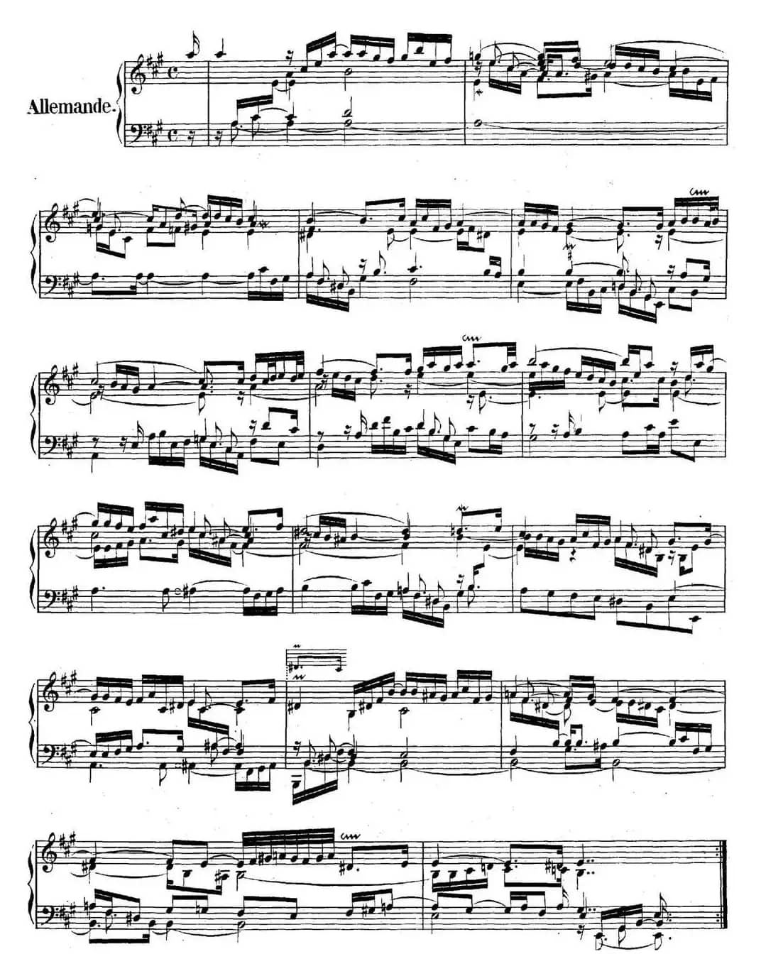 英国组曲No.1 巴赫 A大调 1st Suite BWV 806