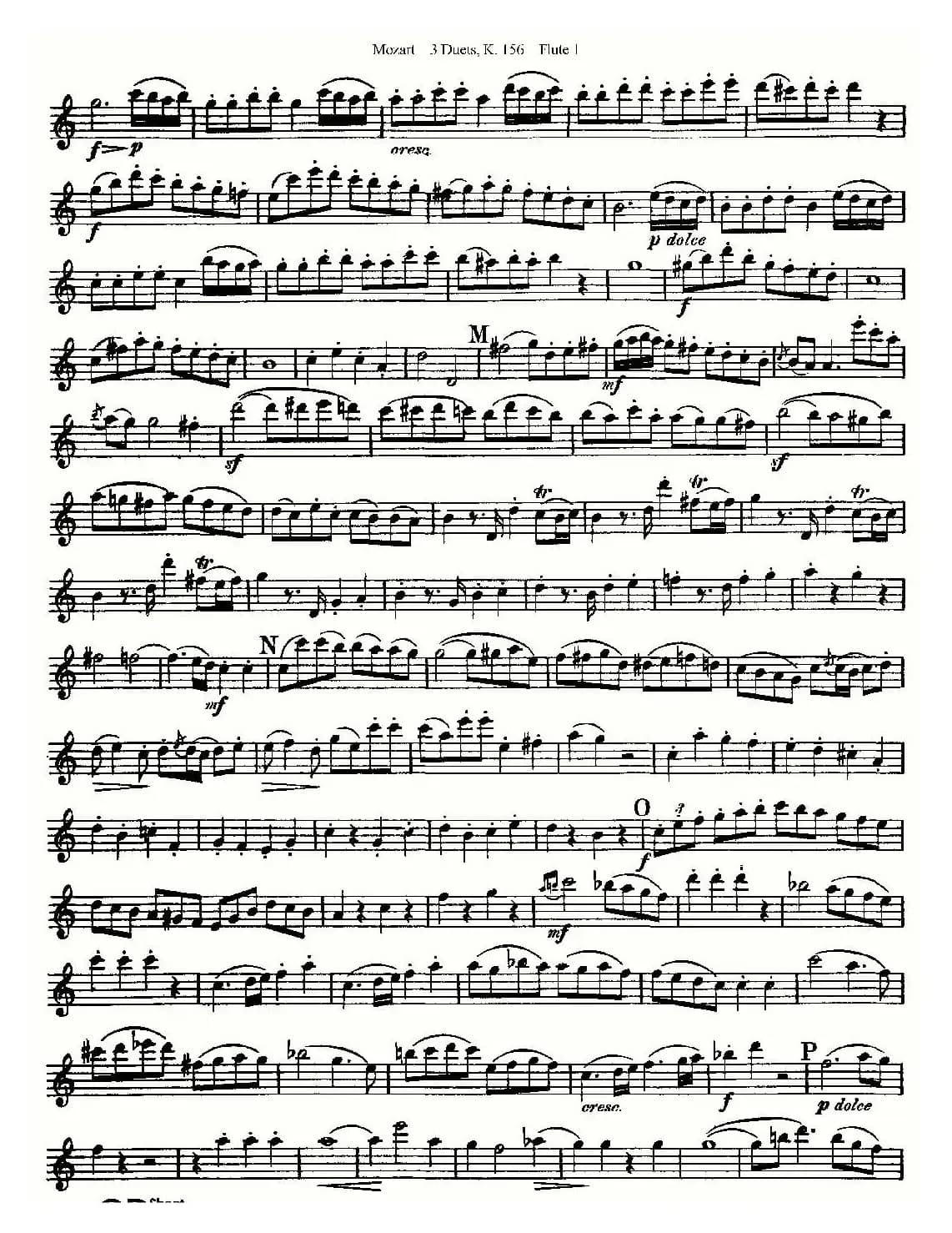 3 Duets K.156 之第一长笛（二重奏三首 K156号）