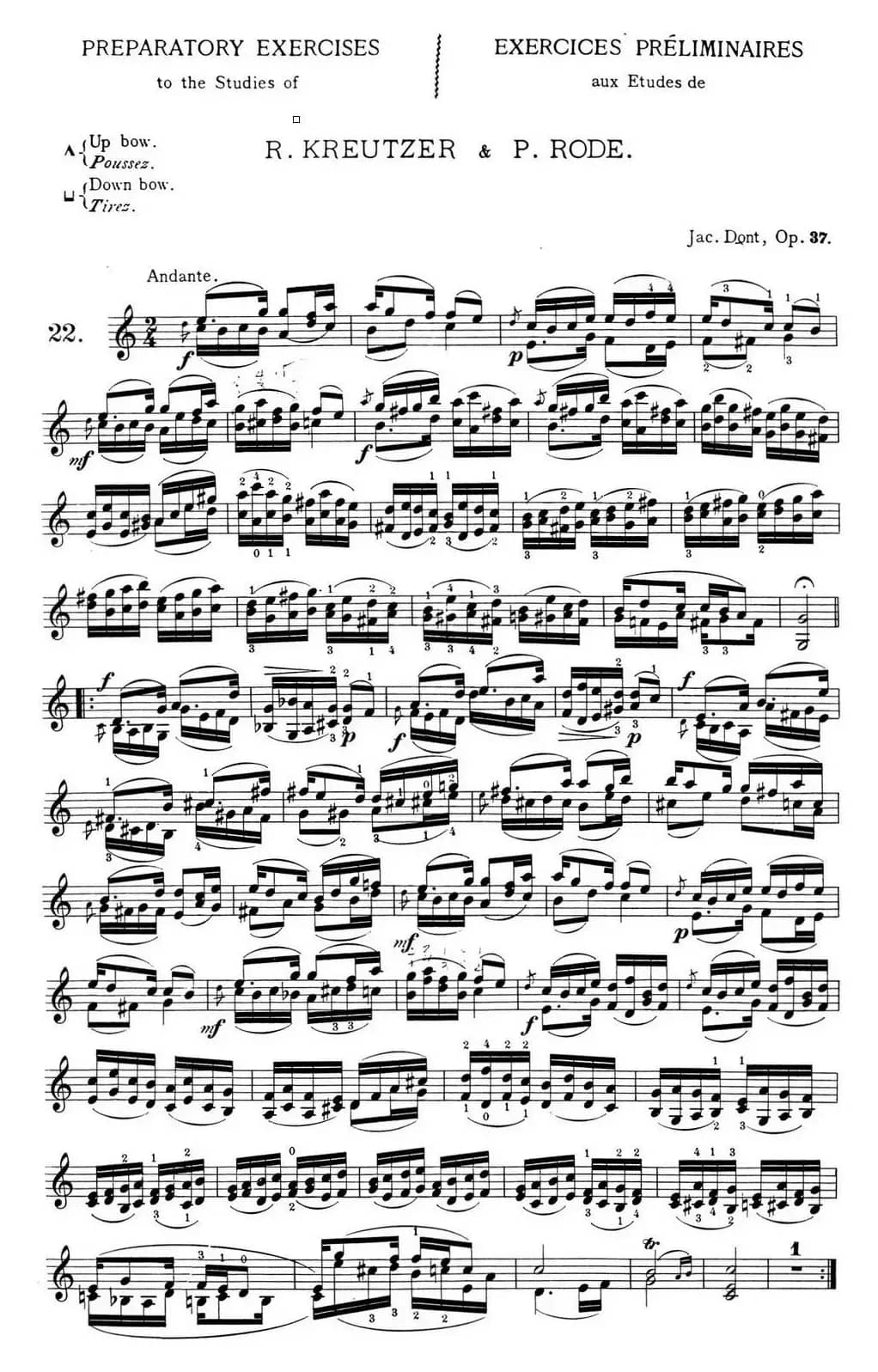 顿特24首小提琴练习曲 作品37—22