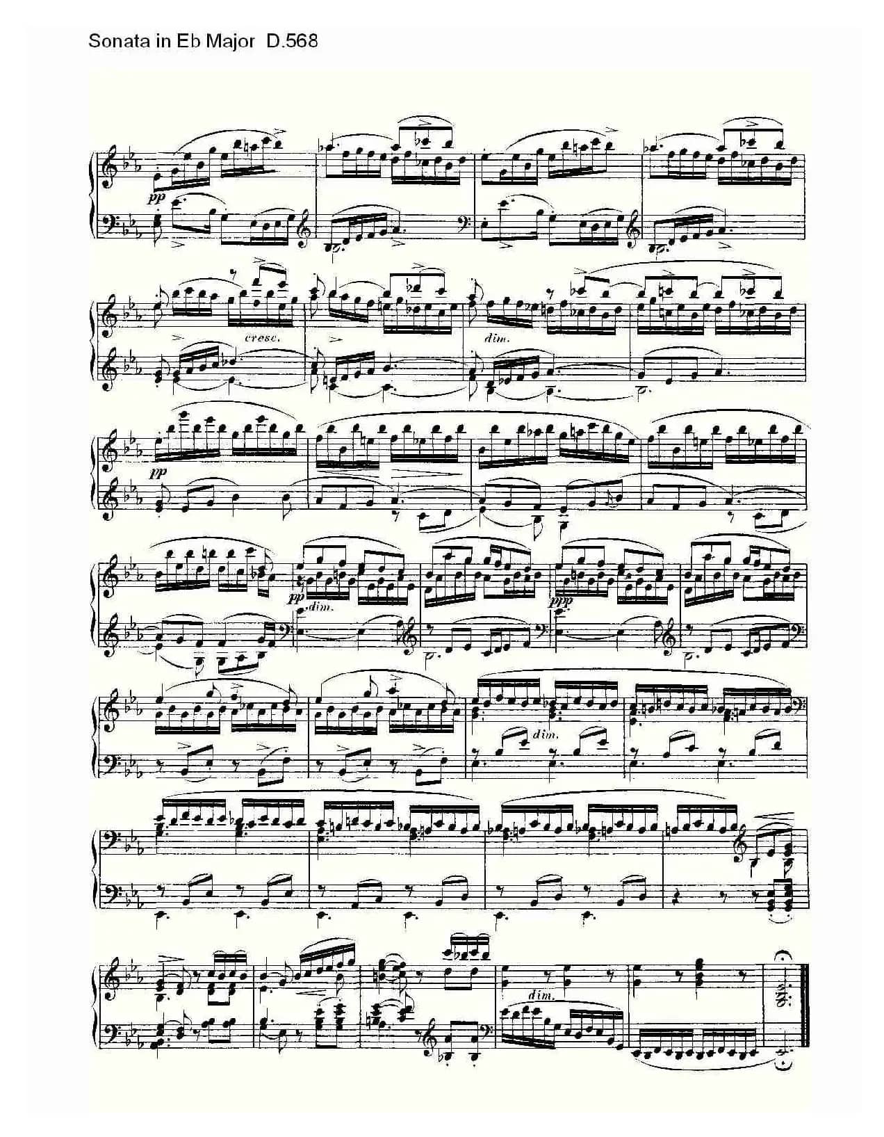 Sonata in Eb Major D.568（Eb大调奏鸣曲 D.568）