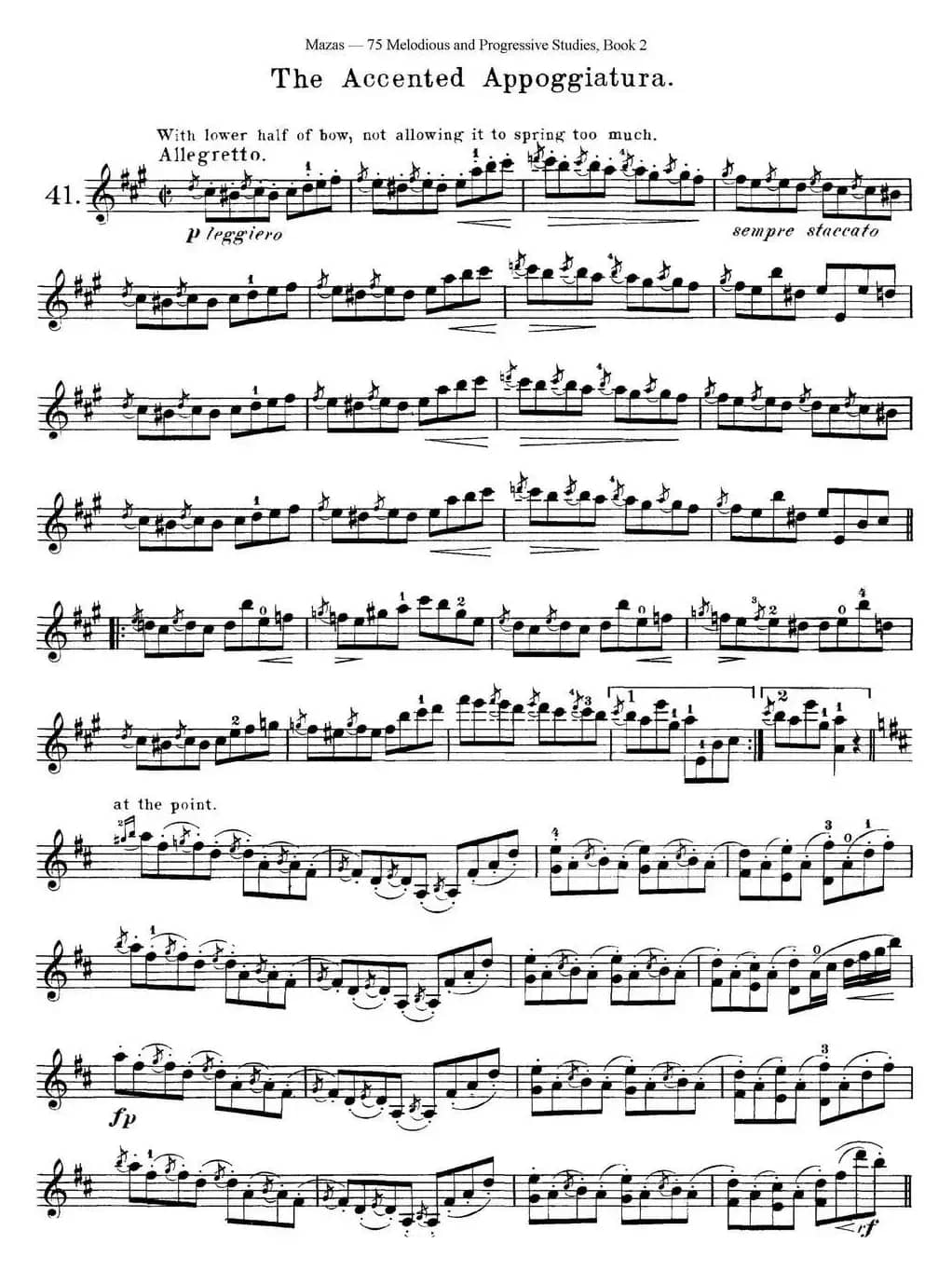 马扎斯小提琴练习曲 Op.36 第二册 华丽练习曲（41）