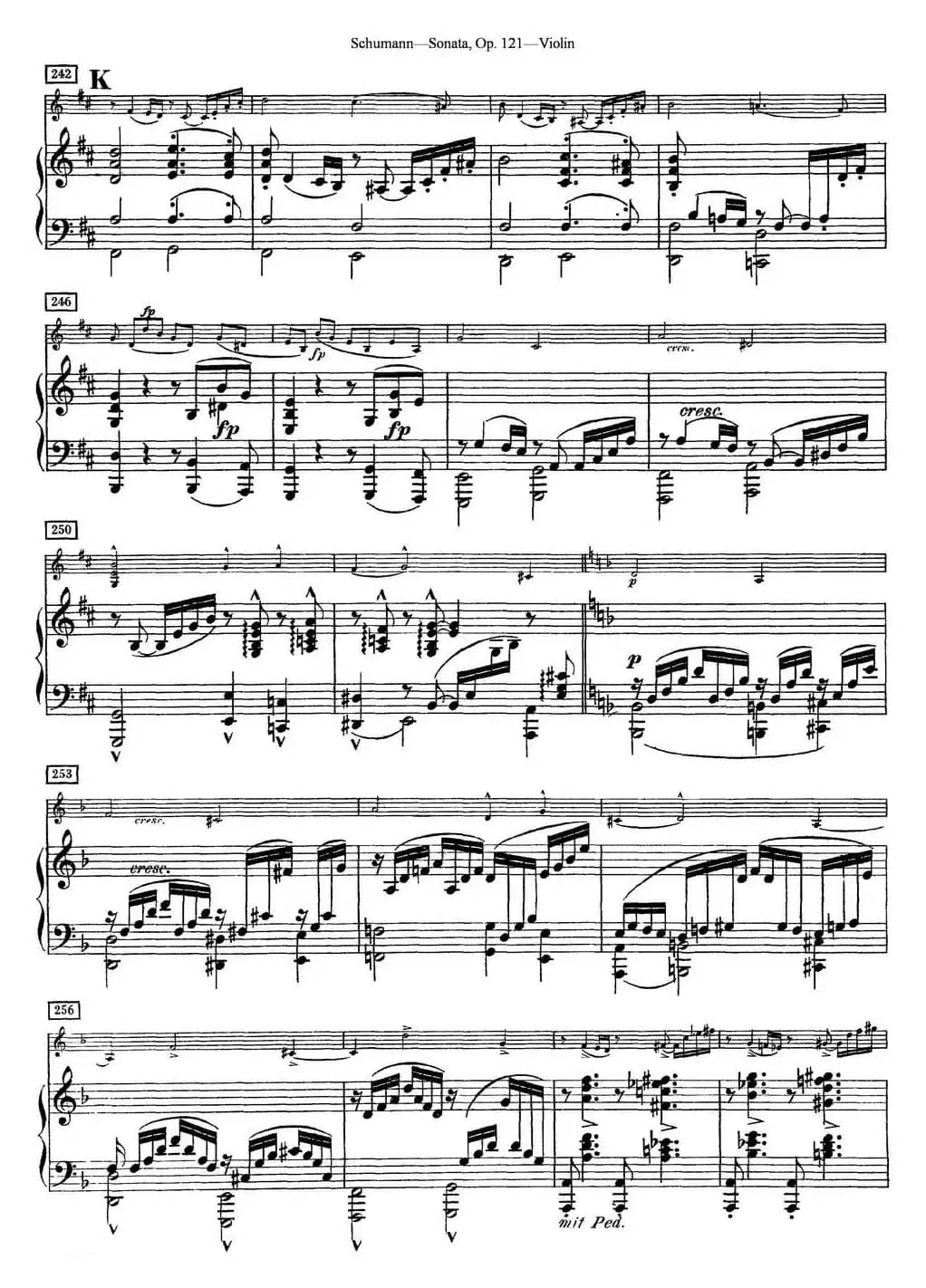 Violin Sonata Op.121（小提琴+钢琴伴奏）
