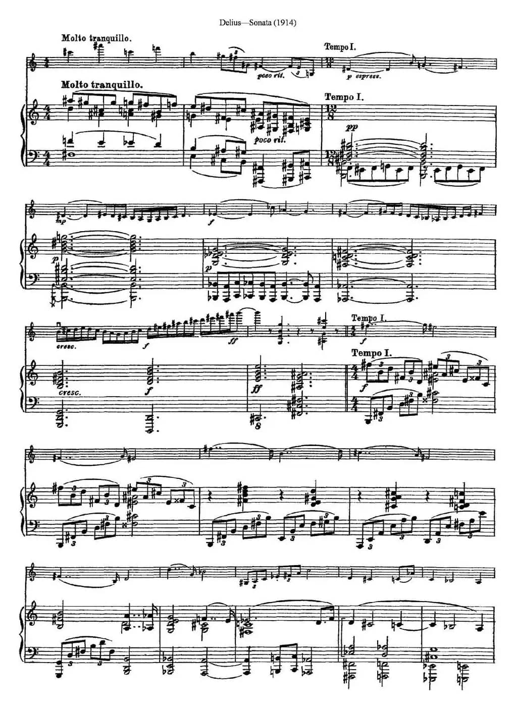 Delius Sonata（小提琴+钢琴伴奏）