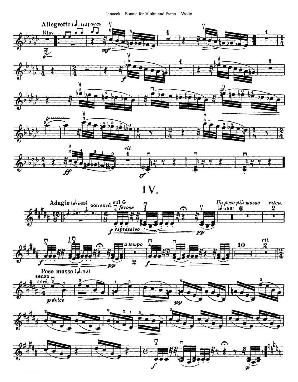 Janacek Sonata for Violin