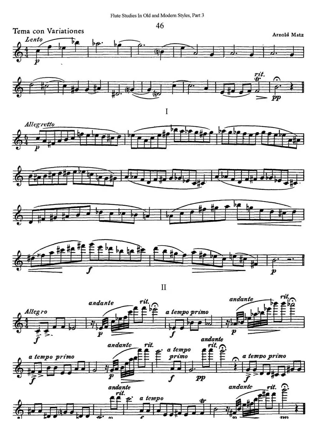 斯勒新老风格长笛练习重奏曲（第三部分）（NO.46）