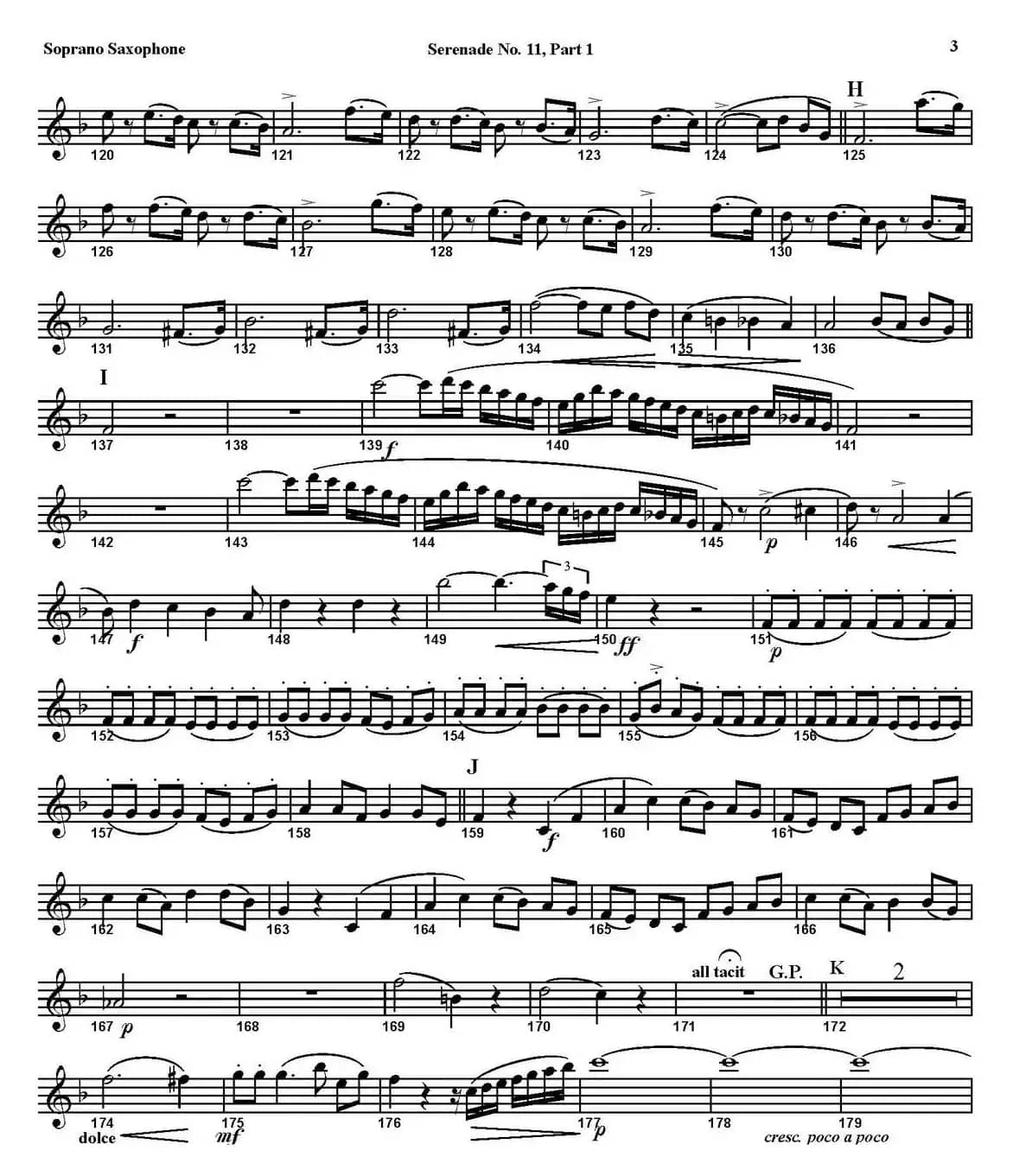 SERENADE No.11 in Eb，K.375 Part 1（四重奏·高音萨克斯分谱）