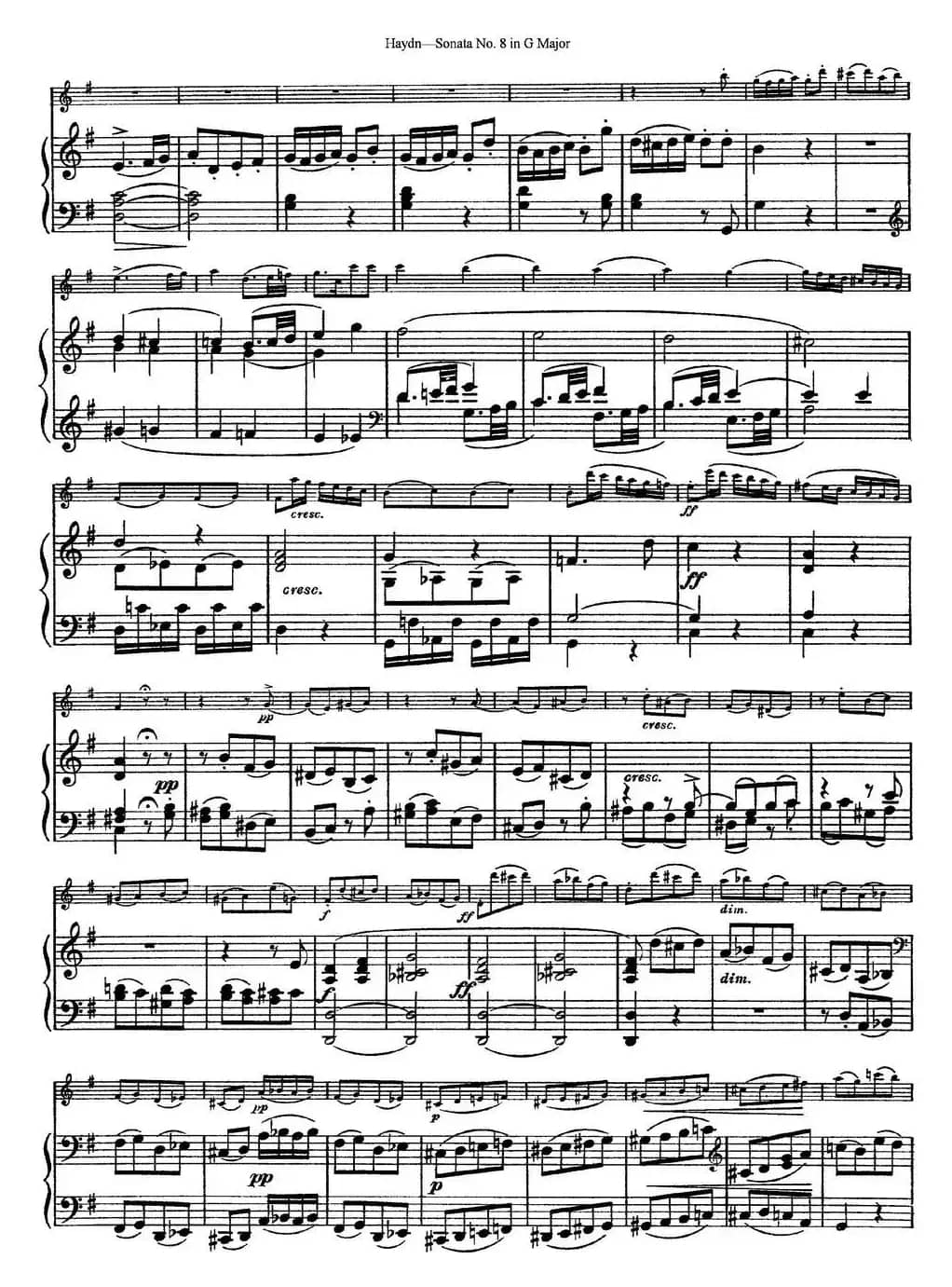 Violin Sonata No.8 in G Major（小提琴+钢琴伴奏）