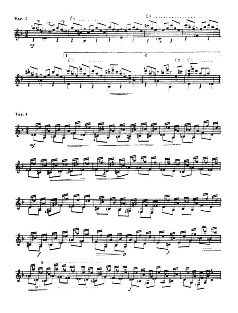 西班牙主题变奏曲（古典吉他）