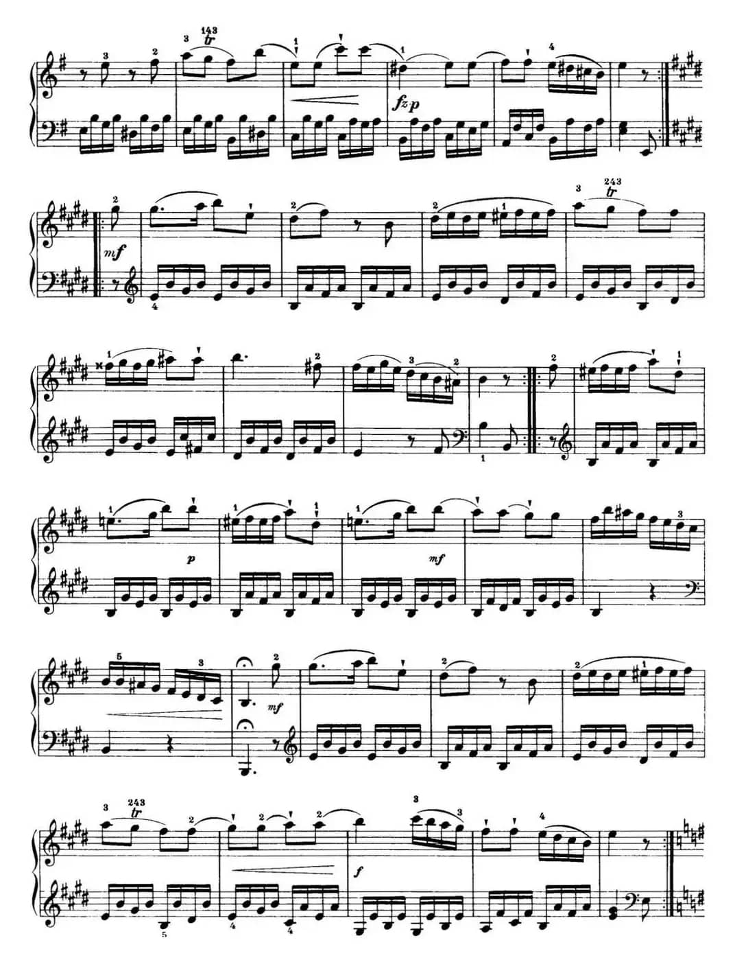 海顿 钢琴奏鸣曲 Hob XVI 34 in E minor