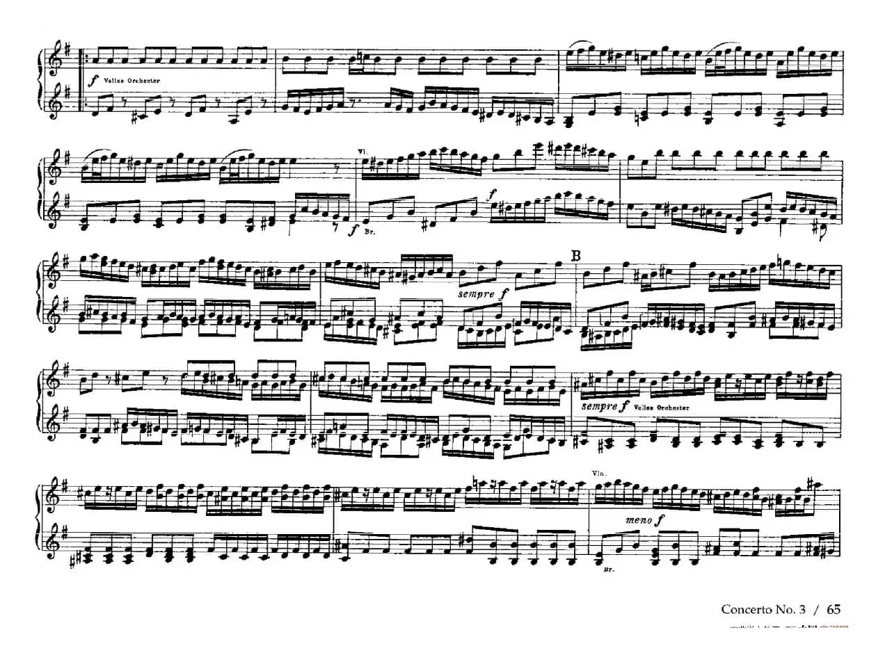 Brandenburg Concerto No.3 in G Major BWV.1048（G大调第三勃兰登堡协奏曲·四手联弹版）