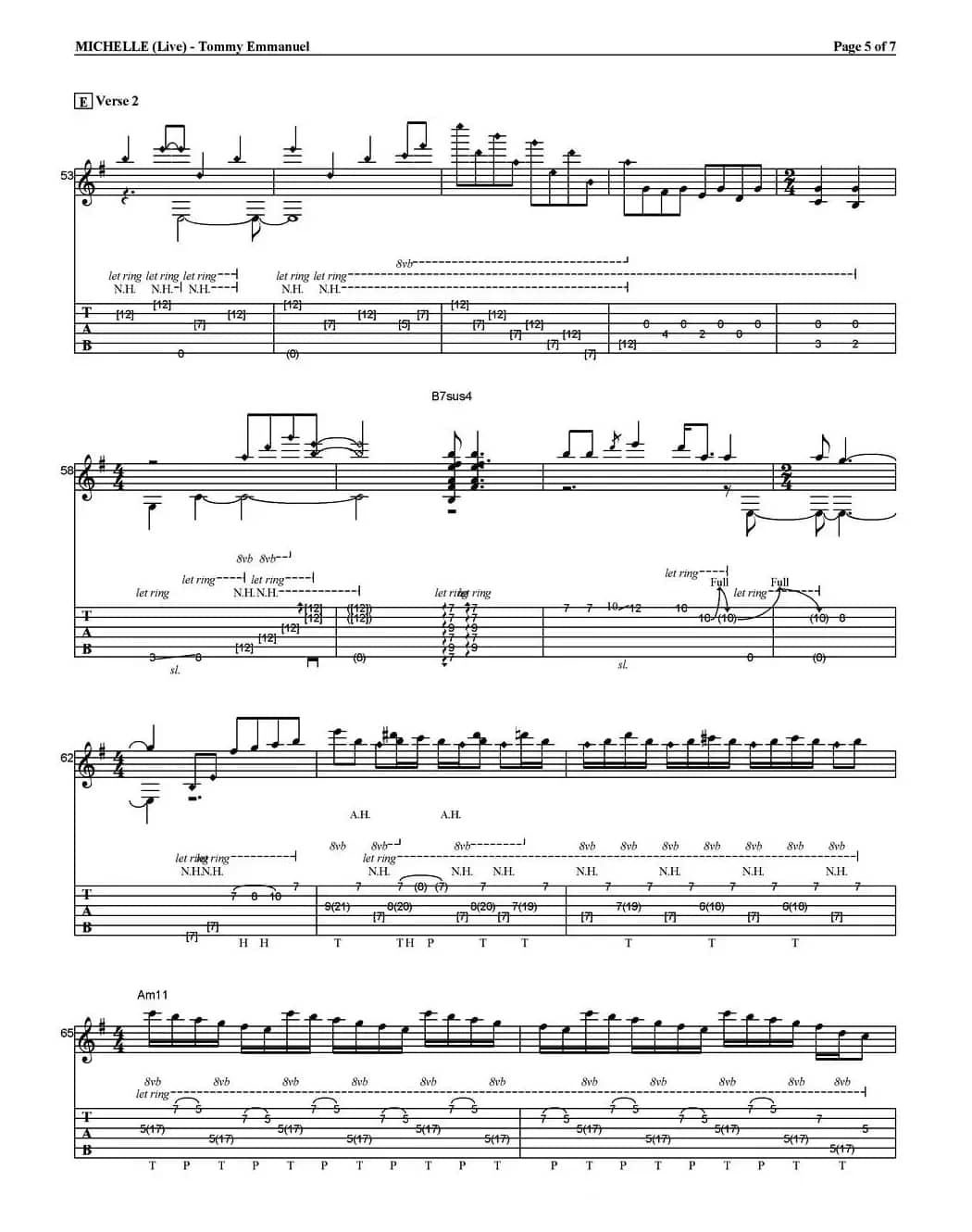 tommy emmanuel：michelle （live）（指弹吉他）