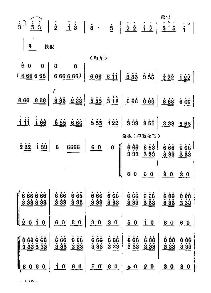 骏马奔腾（笙谱）