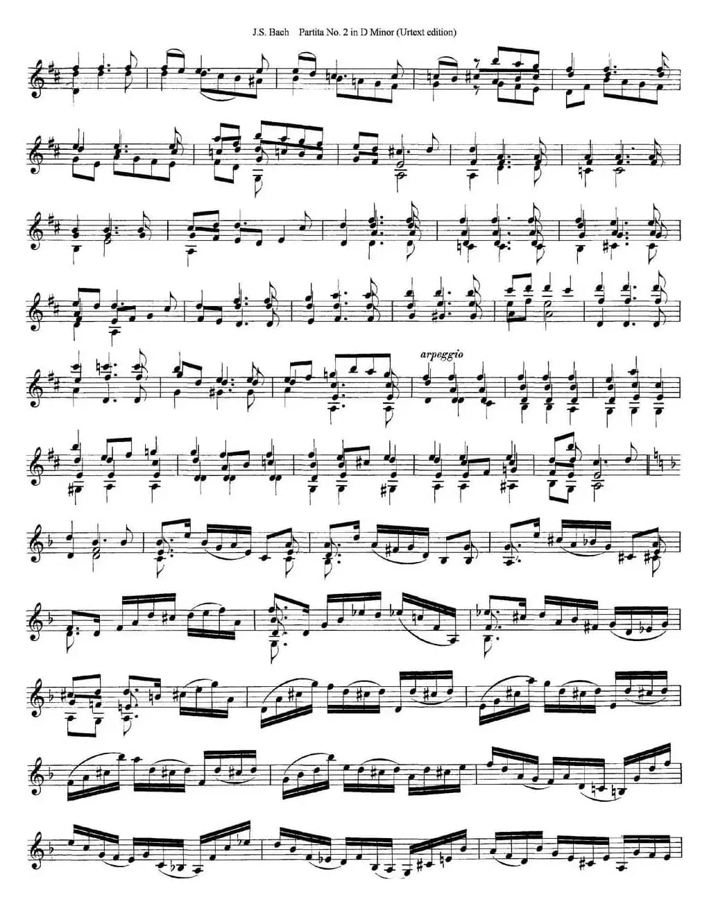 6 Violin Sonatas and Partitas 4.Partita No.2 in D Minor（Urtext edition）