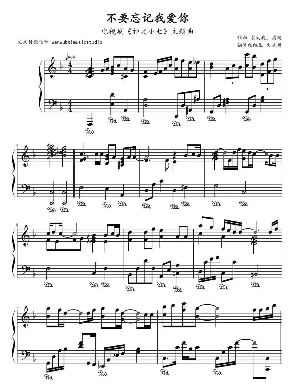 不要忘记我爱你（电视剧《神犬小七》主题曲）