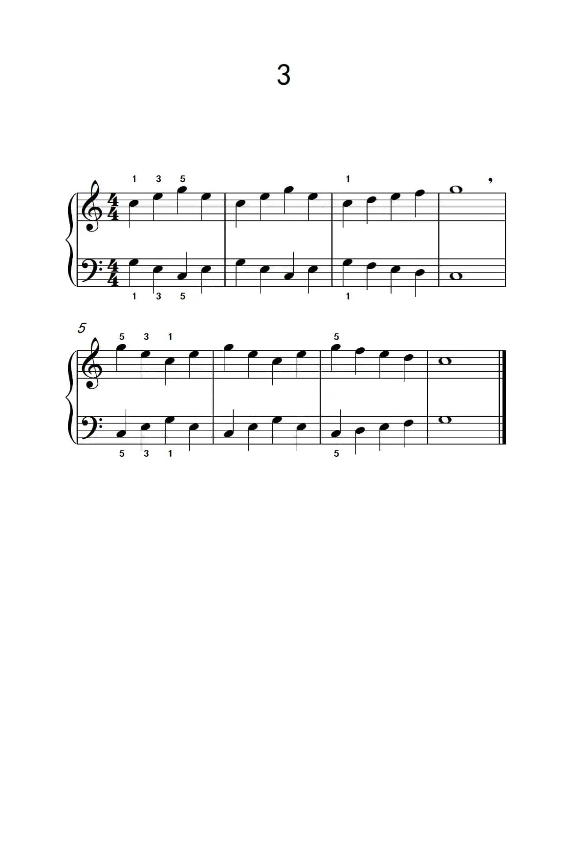 一.非连音练习3（儿童钢琴手指练习 1）