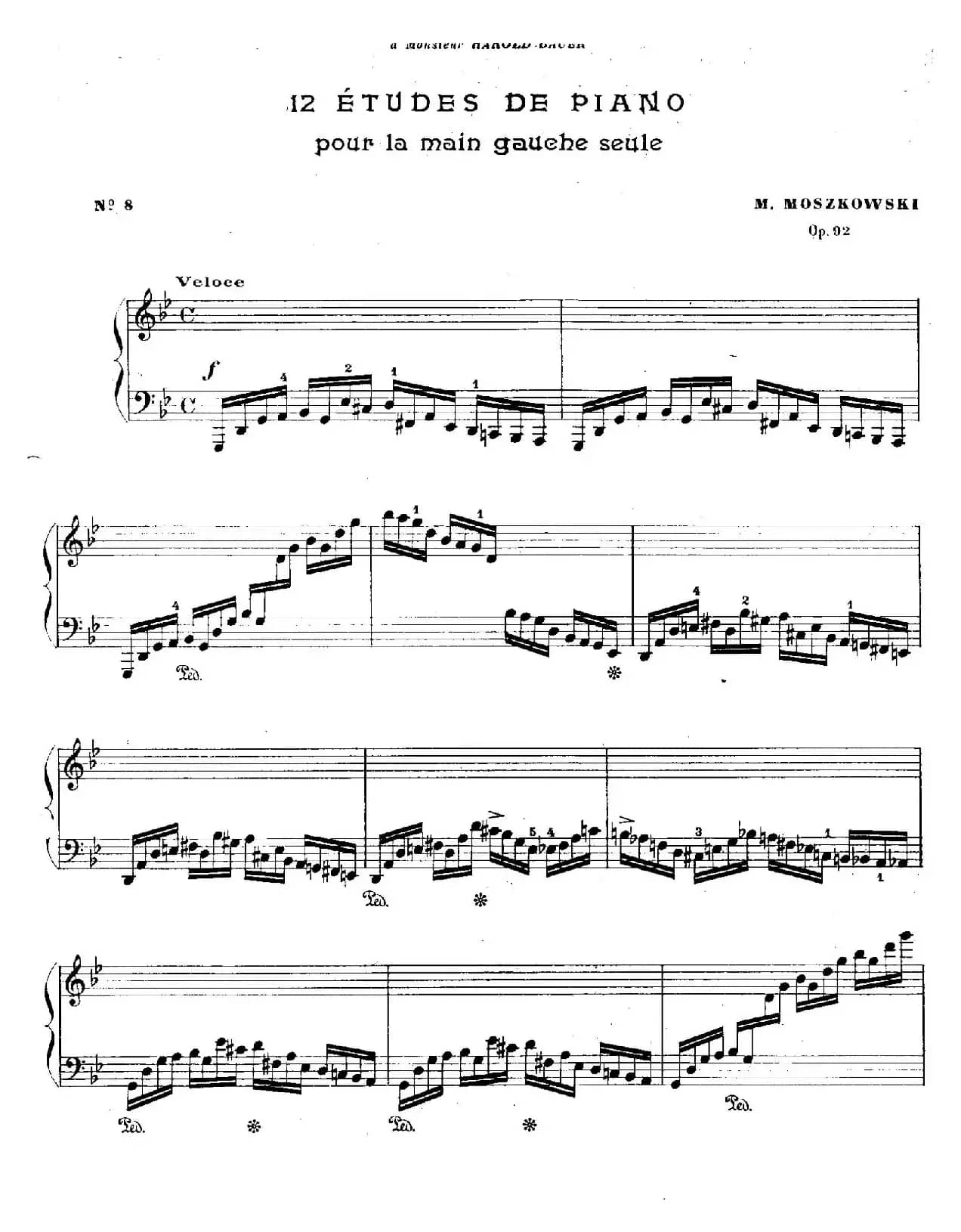 12 Etudes For The Left Hand Op.92 No.8(12首为左手而作的钢琴练习曲)