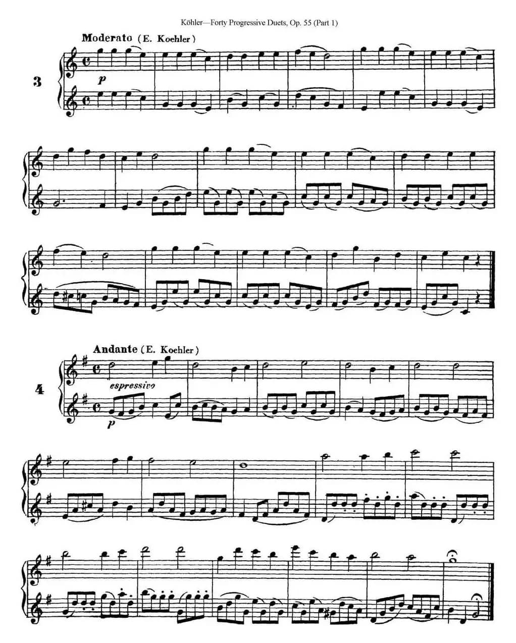 柯勒40首长笛提高练习曲OP.55（NO.3-NO.4）