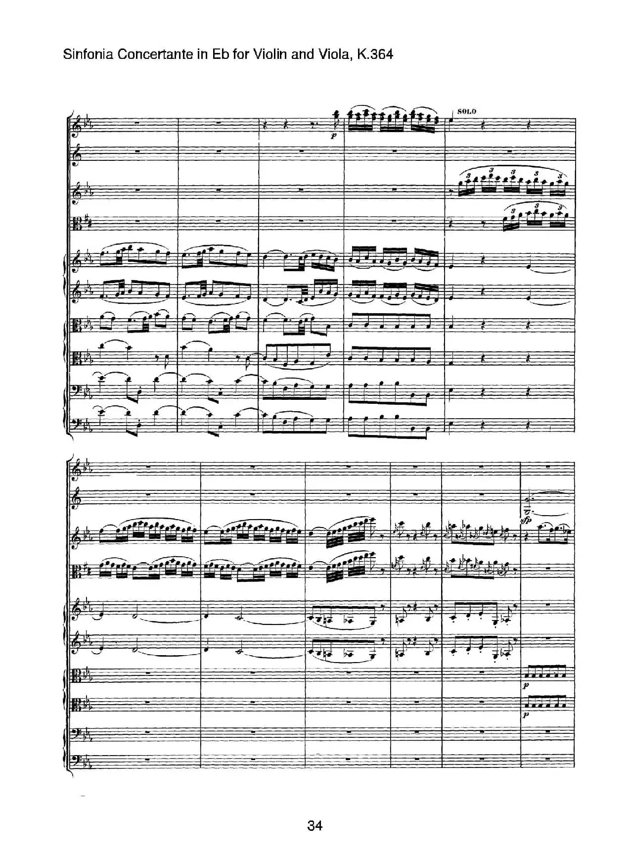 降E大调交响协奏曲（《Sinfonia Concertante in Eb》for Violin and Viola K.364）