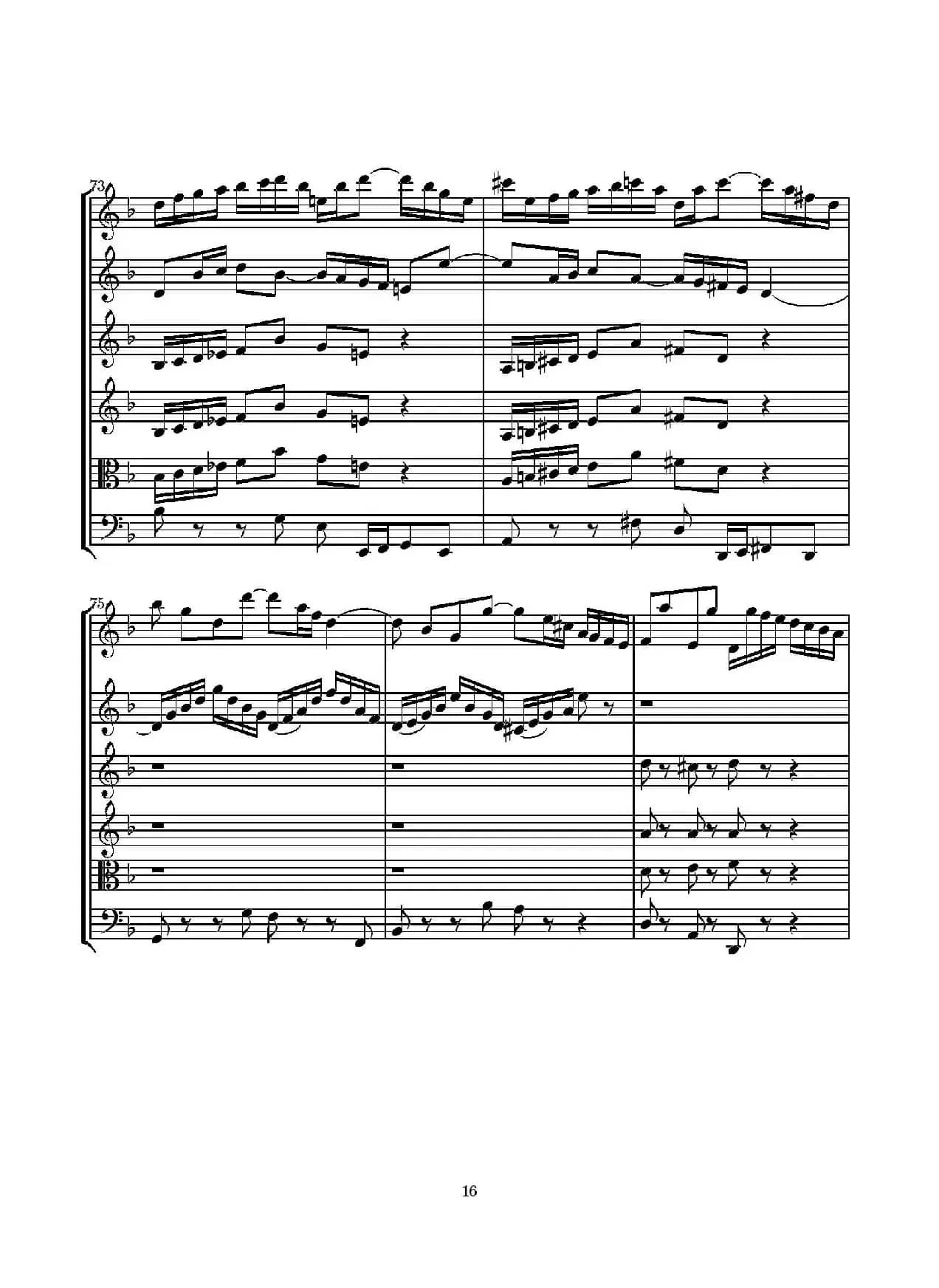 D小调无伴奏协奏曲（总谱）