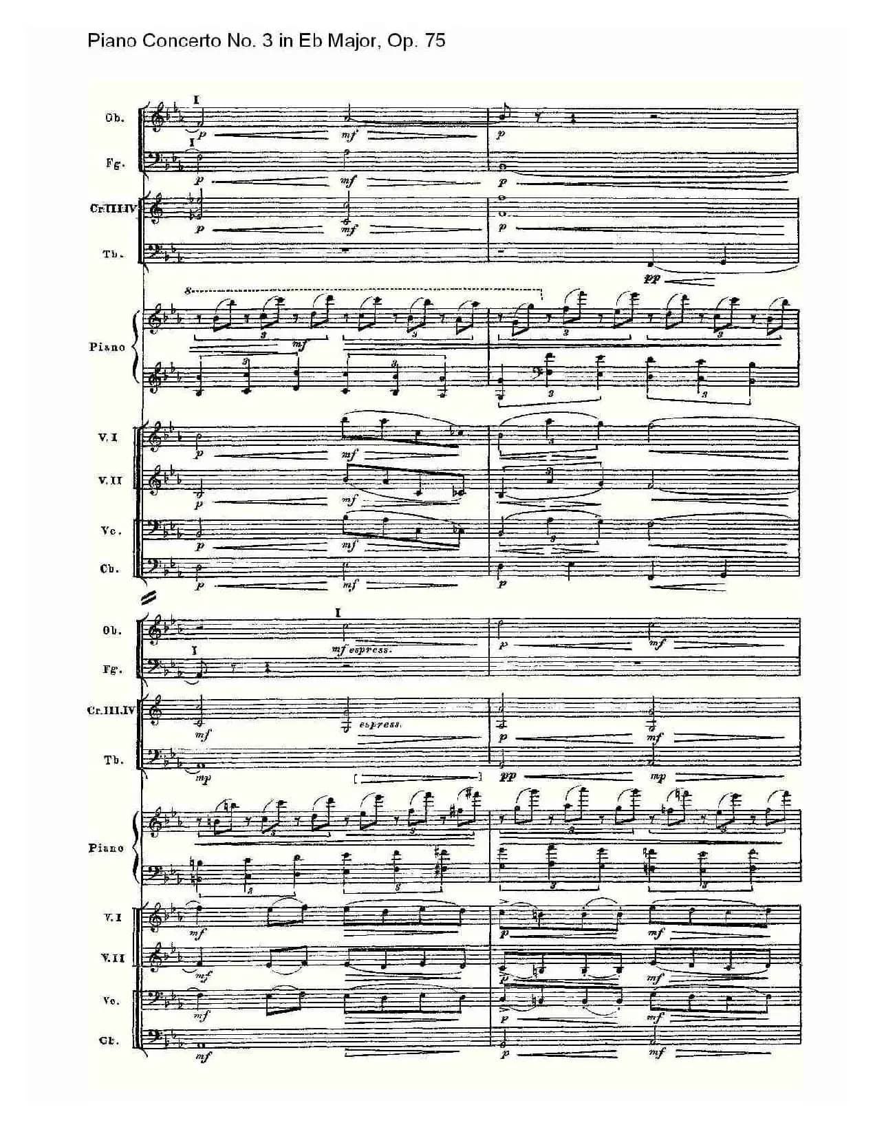 Piano Concerto No.3 in Eb Major, Op.75（Eb大调第三钢琴协奏）