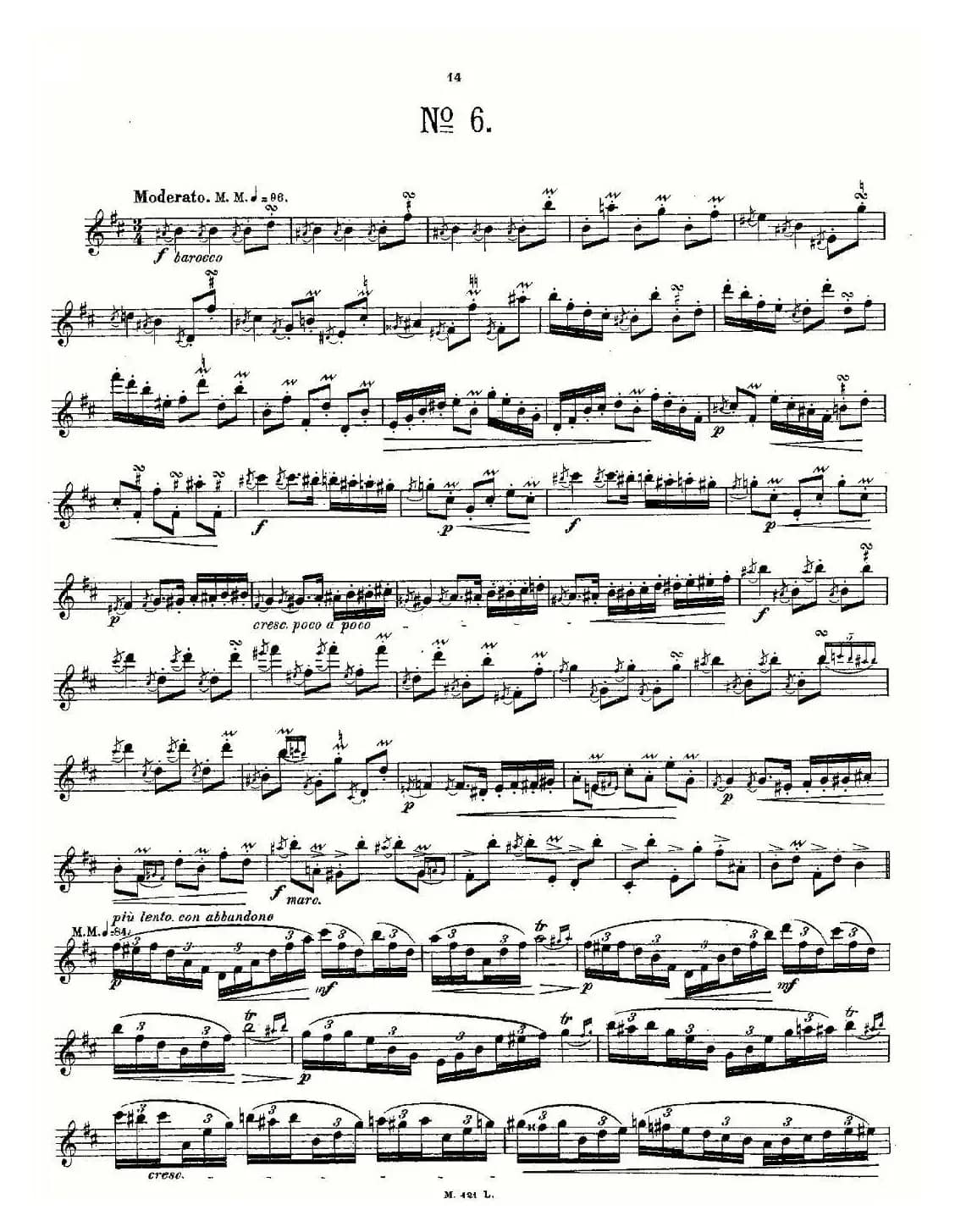 24首长笛练习曲 Op.15 之6—10