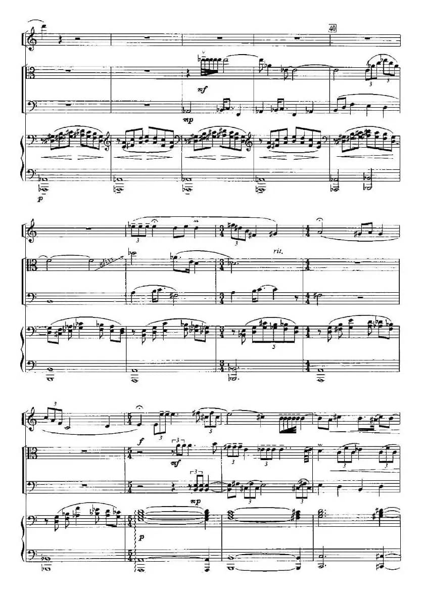 默契（中提琴+大提琴+钢琴+单簧管）