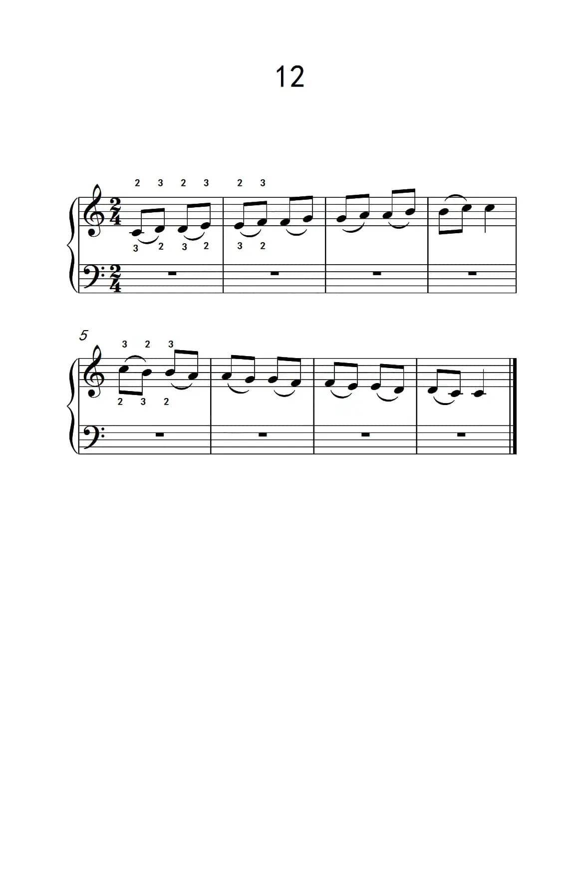 连音练习 12（儿童钢琴手指练习 2）