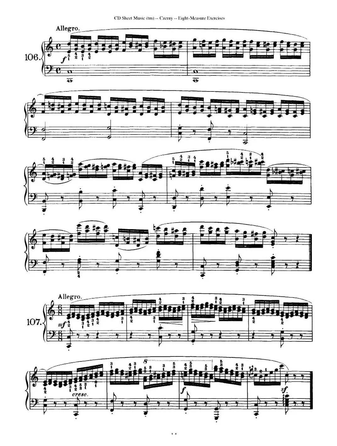 160 Eight- Measure Exercises.Op.821（车尔尼160首钢琴八小节练习曲（104——121））